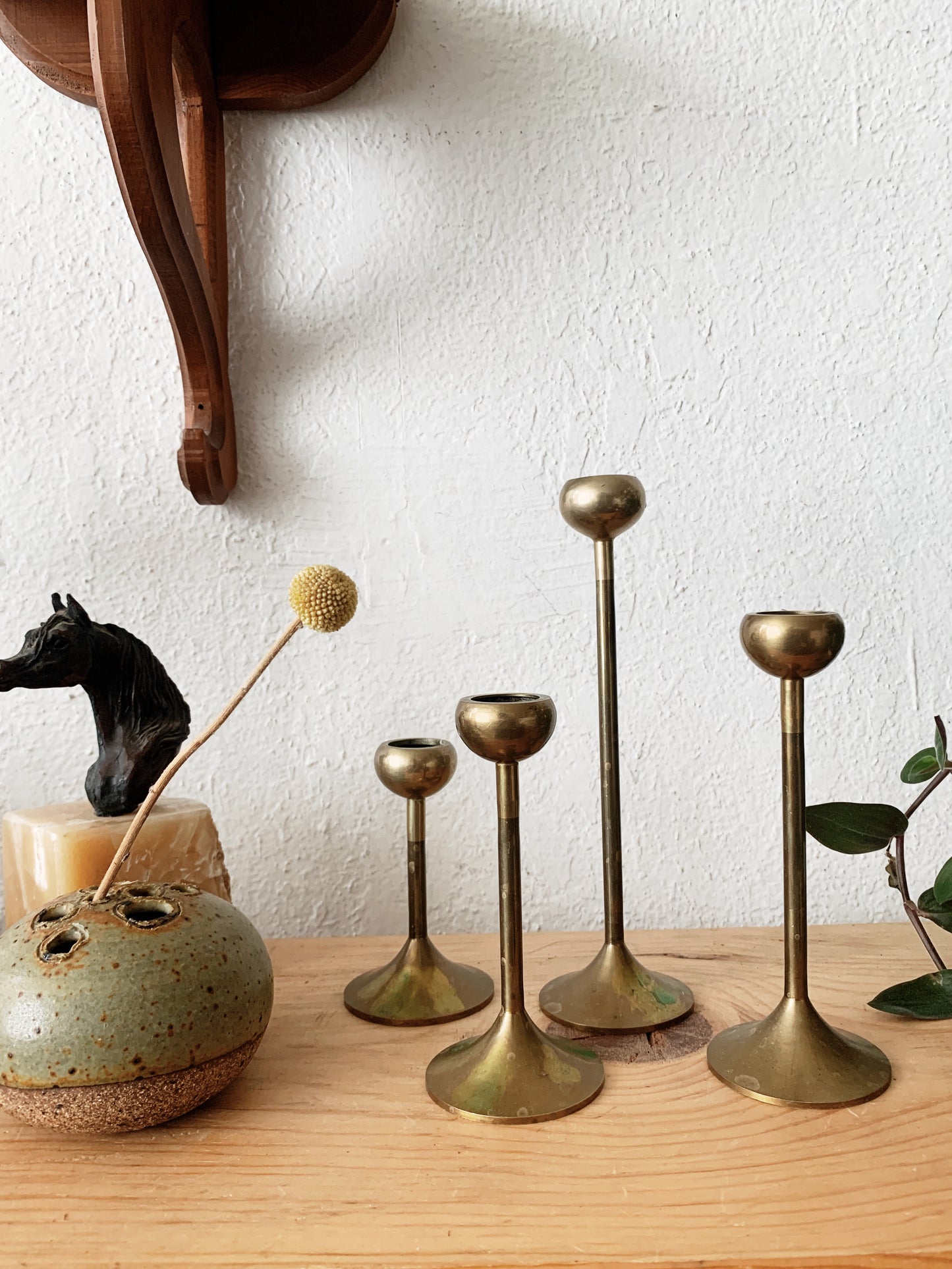 Vintage Brass Taper Set