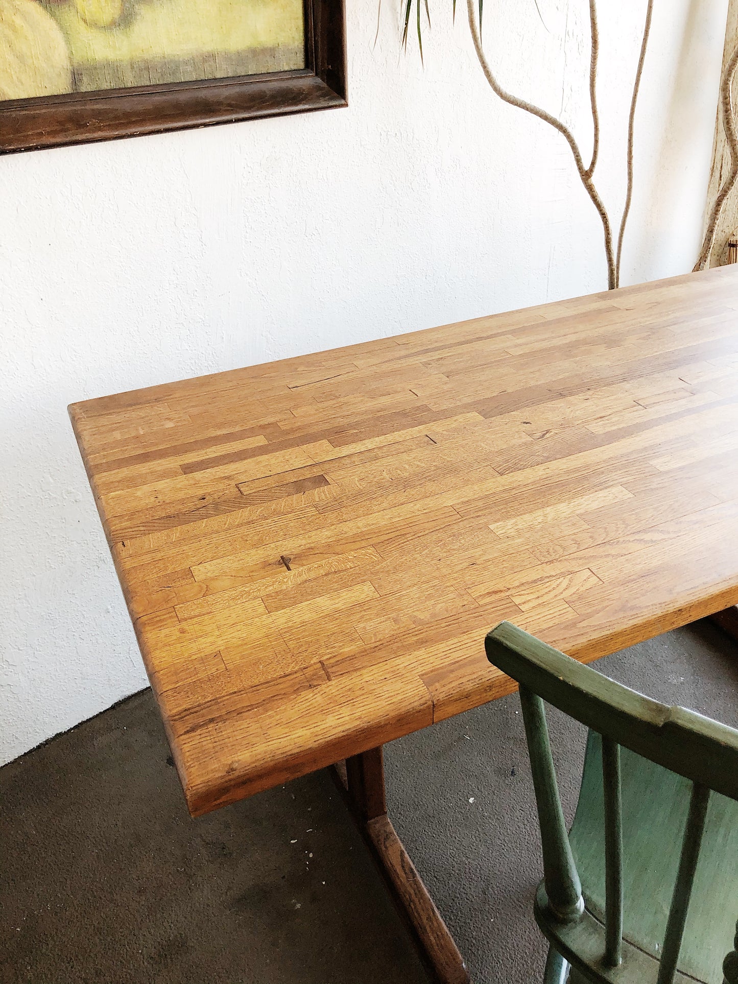 Vintage Butcherblock Trestle Table