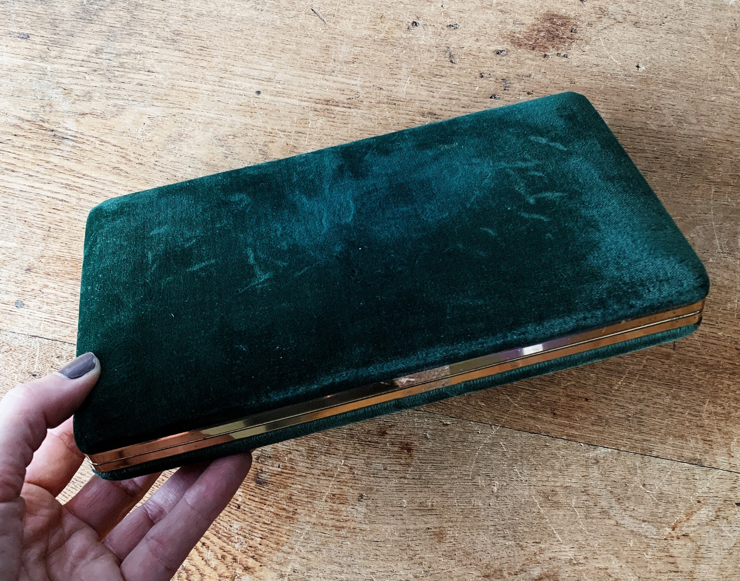 Slim vintage Velvet Jewelry Box