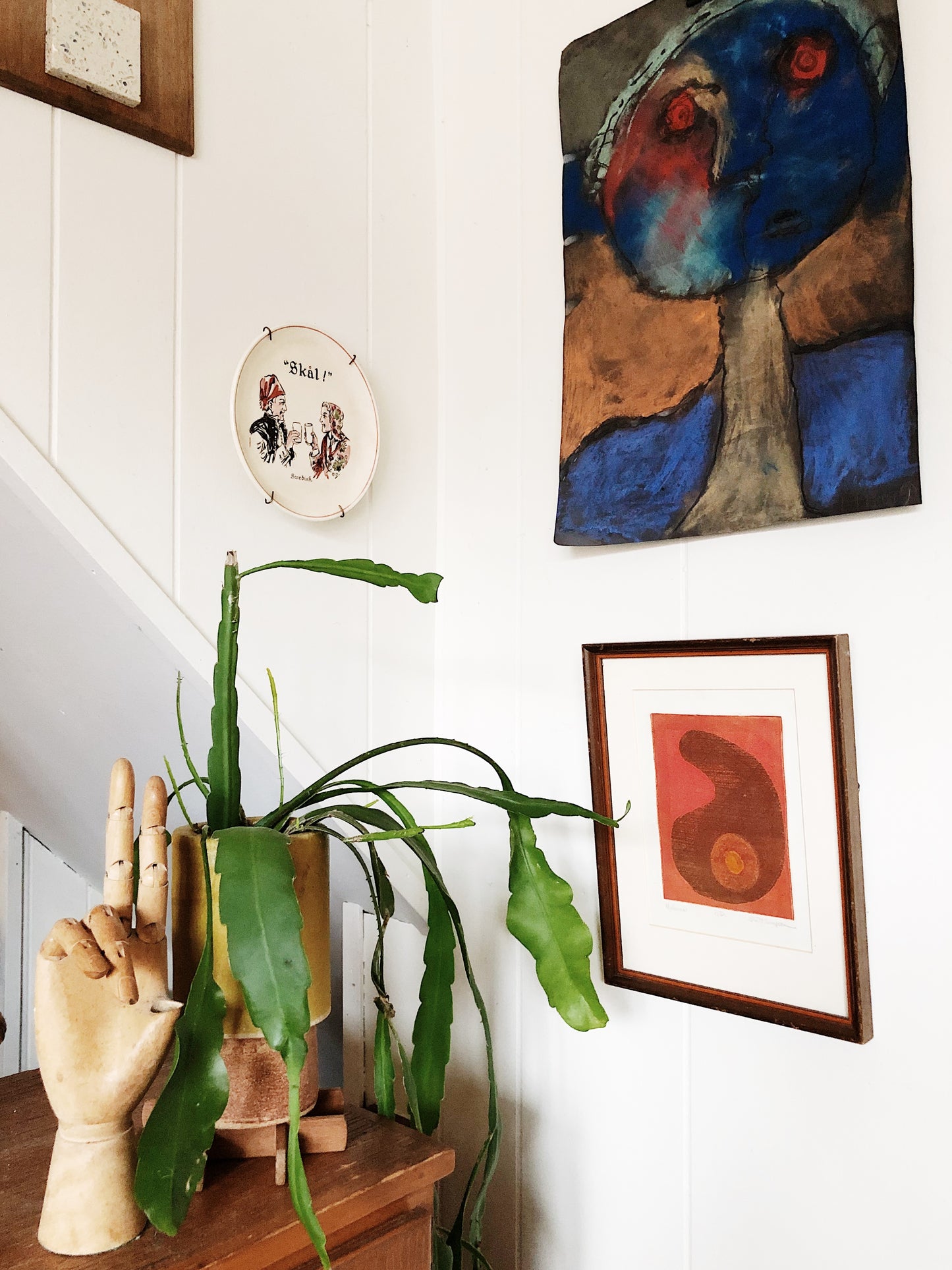 Vintage Original Modernist Madonna Etching