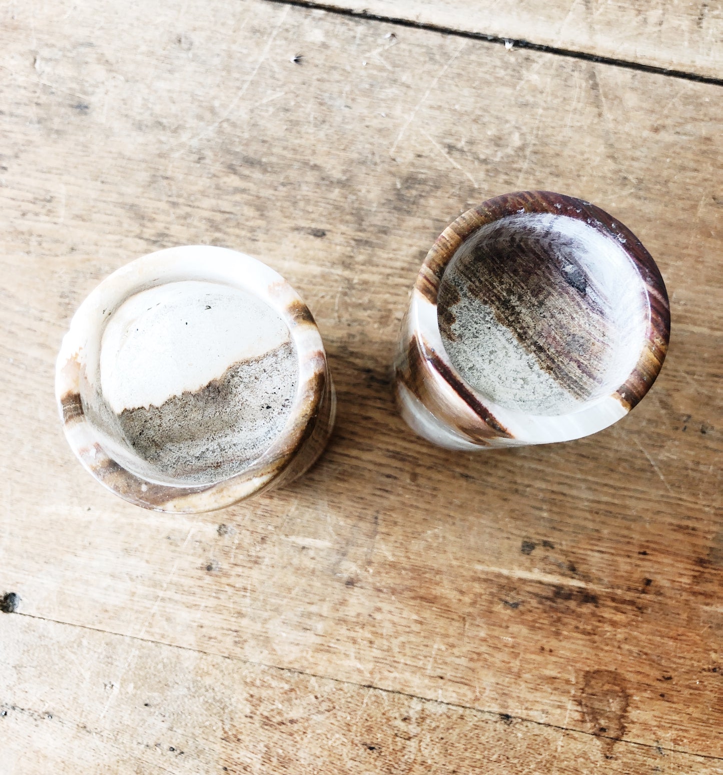 Vintage Agate Candleholders