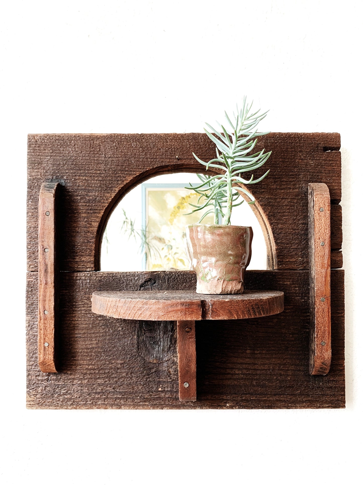 Vintage Handmade Mirror Shelf