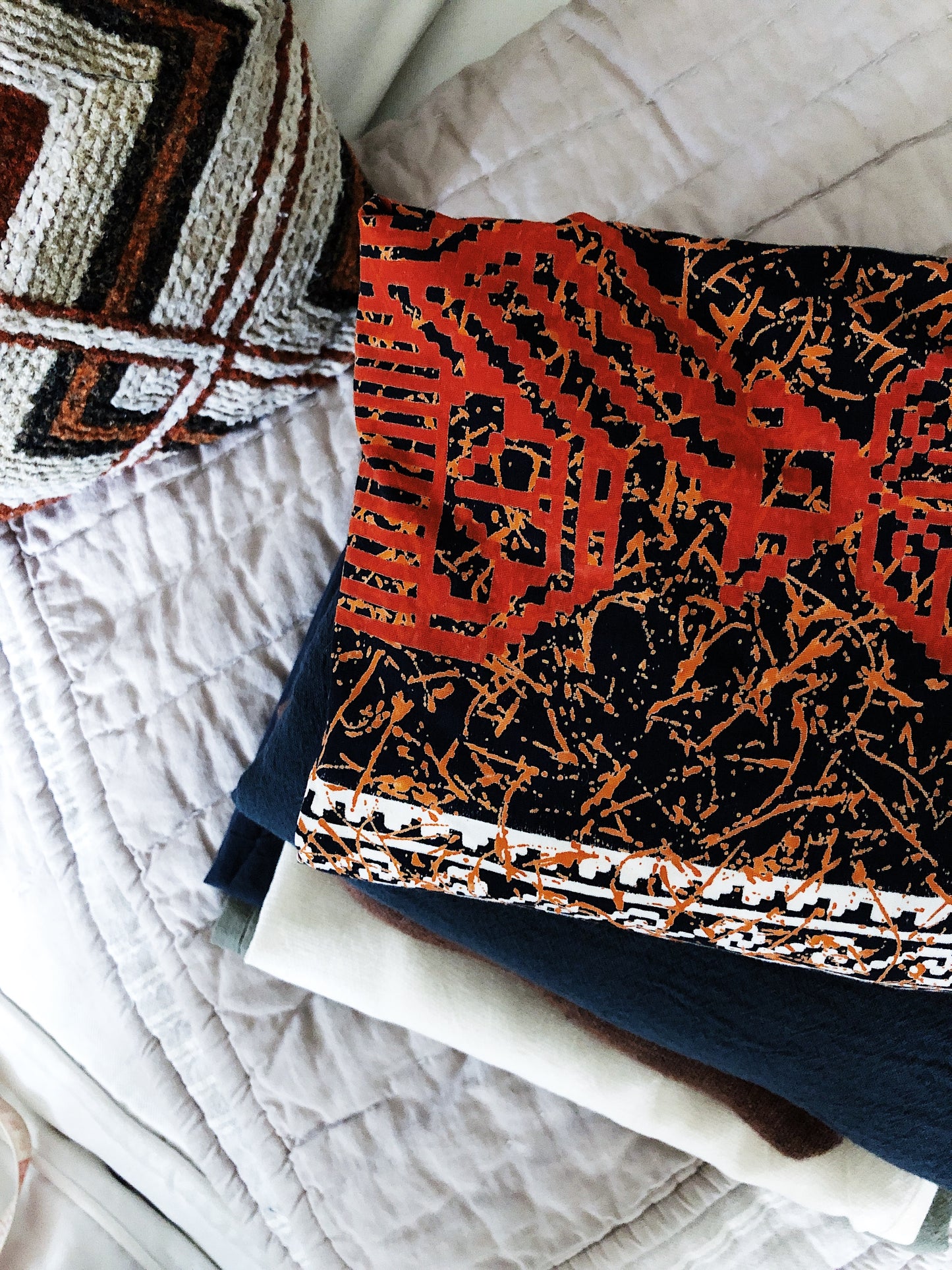 Vintage Hand Painted Batik Folk Skirt