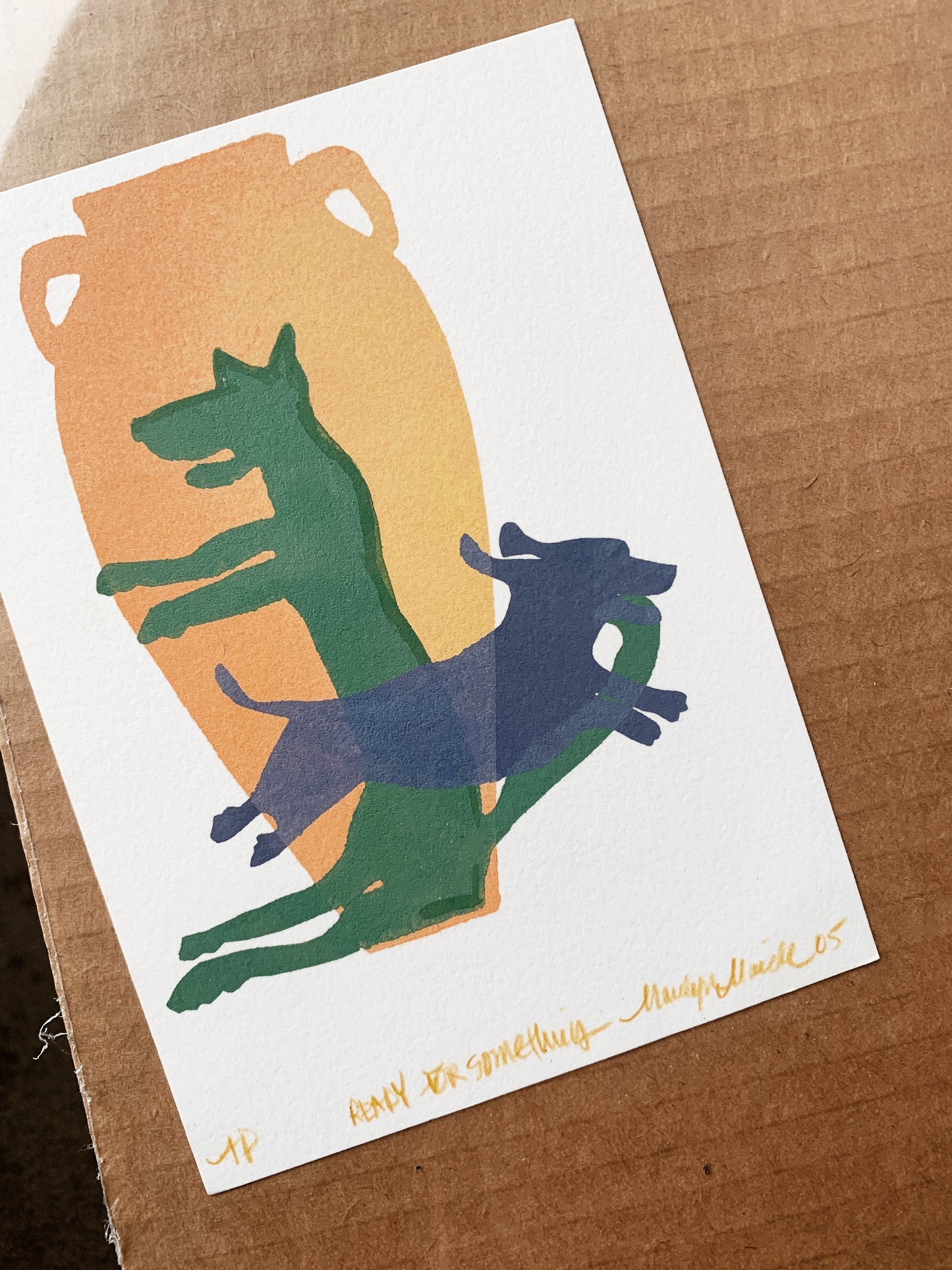 Vintage Etching ‘Titania’ plus Bonus Art on Back