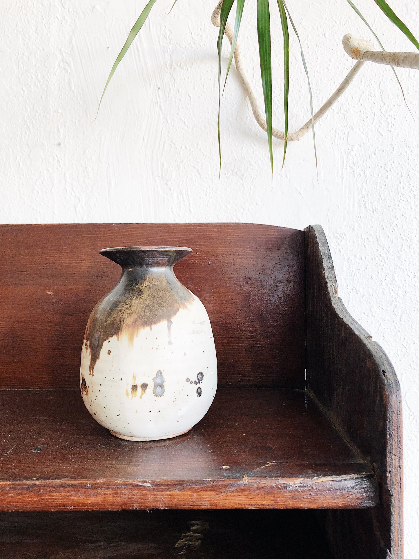 Drippy Vintage Stoneware Vase