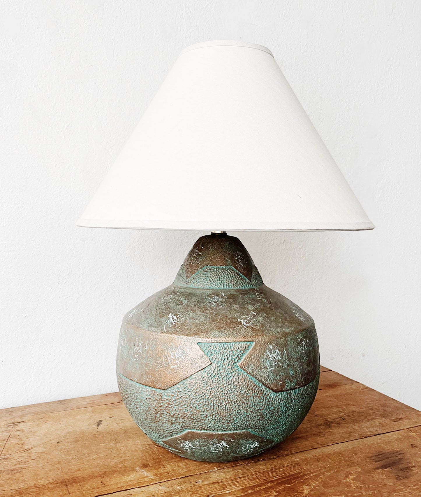 Vintage Brutalist Copper Lamp