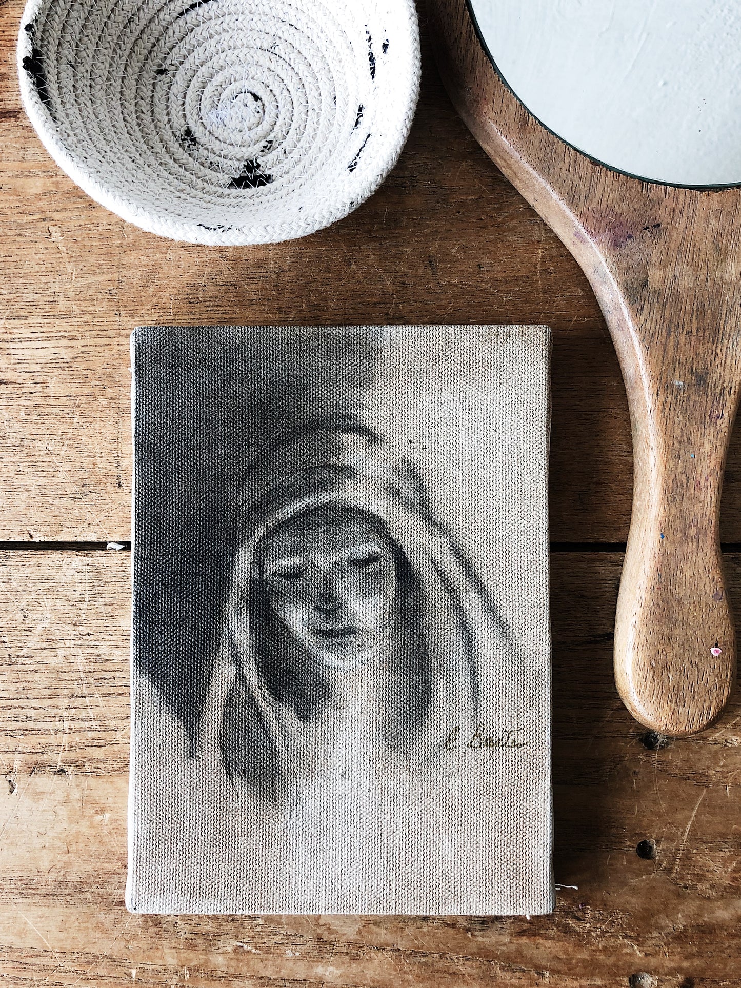 Vintage Mini Painting - Veiled Woman