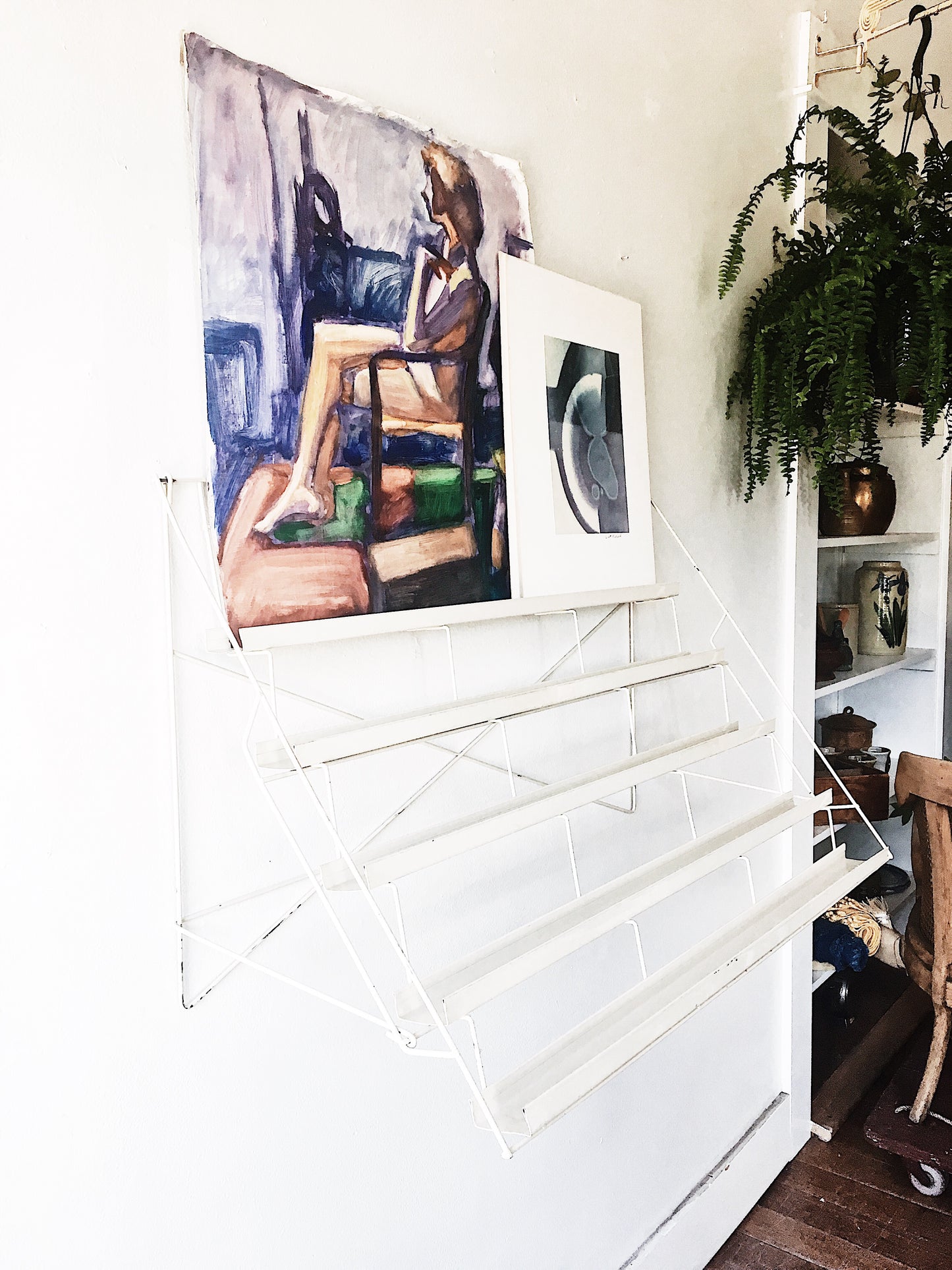 Vintage Enamel Display Rack