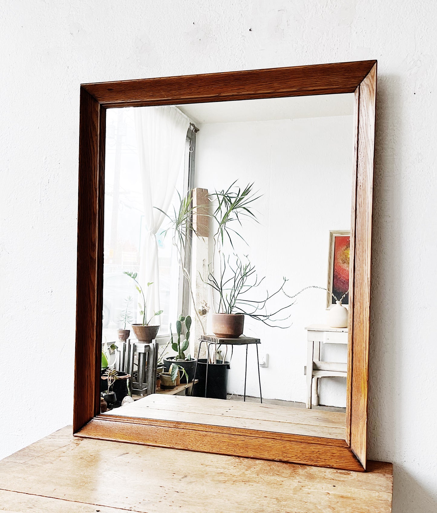 Vintage Simple Wood Framed Mirror