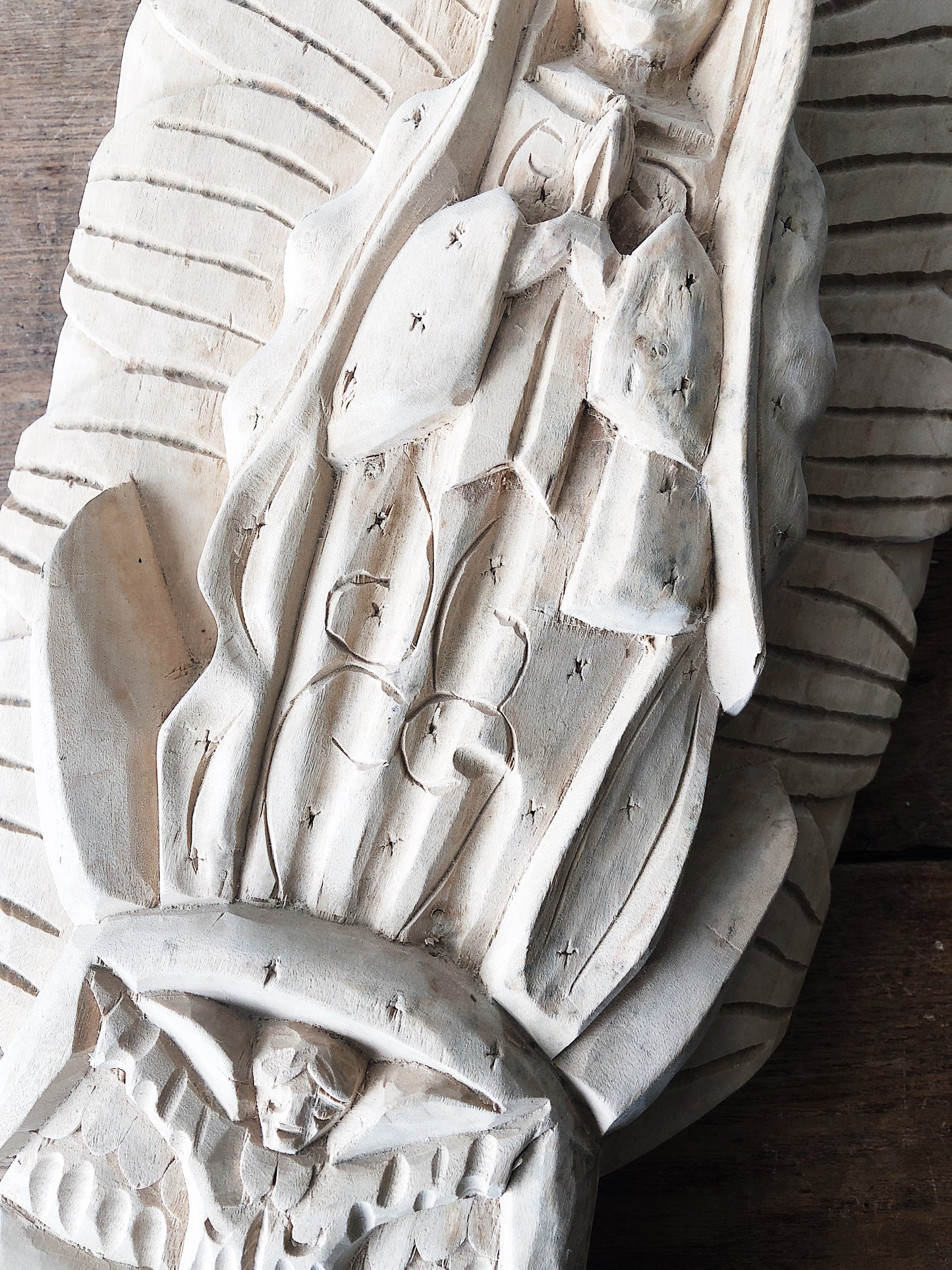 Vintage Folk Carved Mary