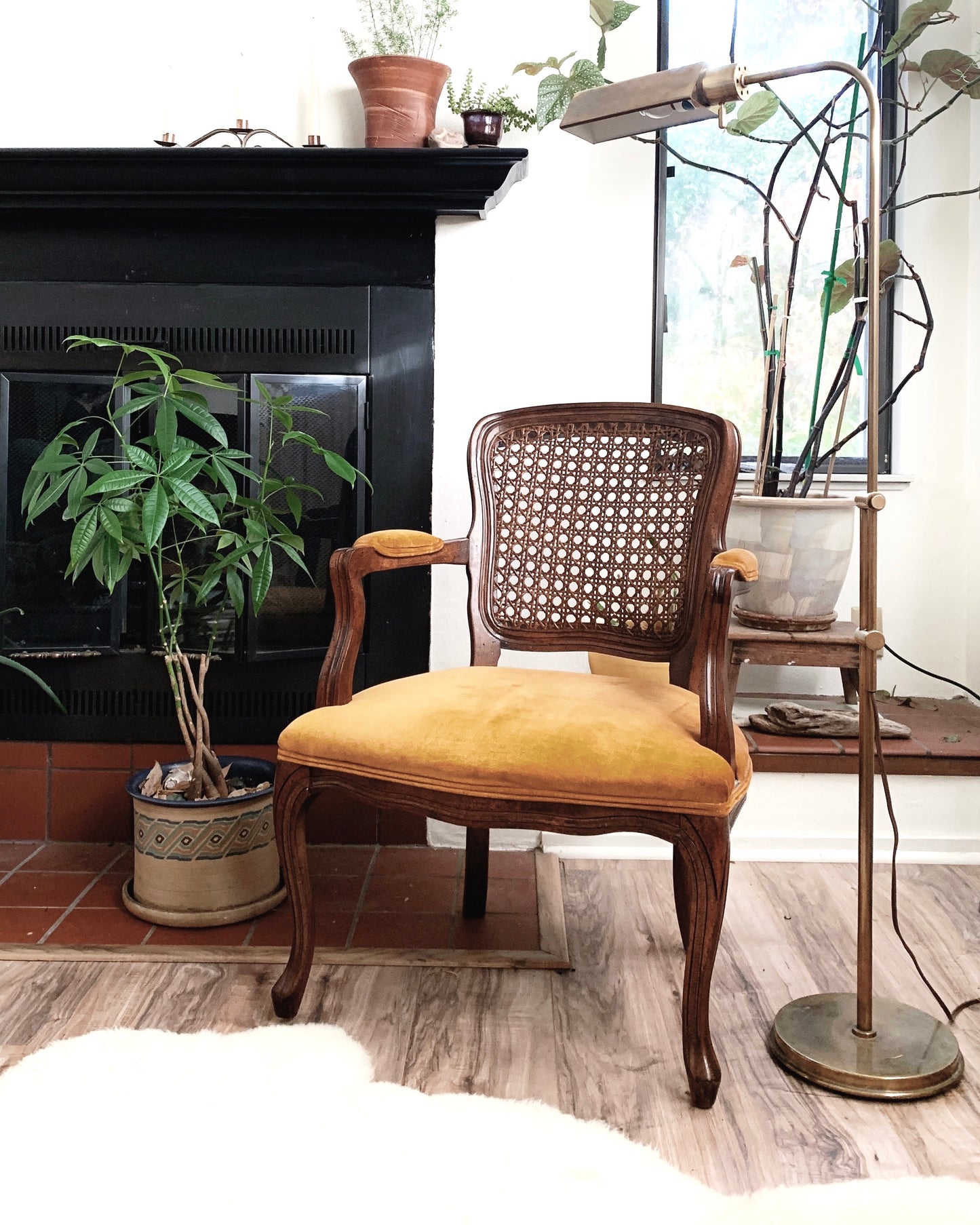 Adjustable Brass Floor Lamp with Dimmer