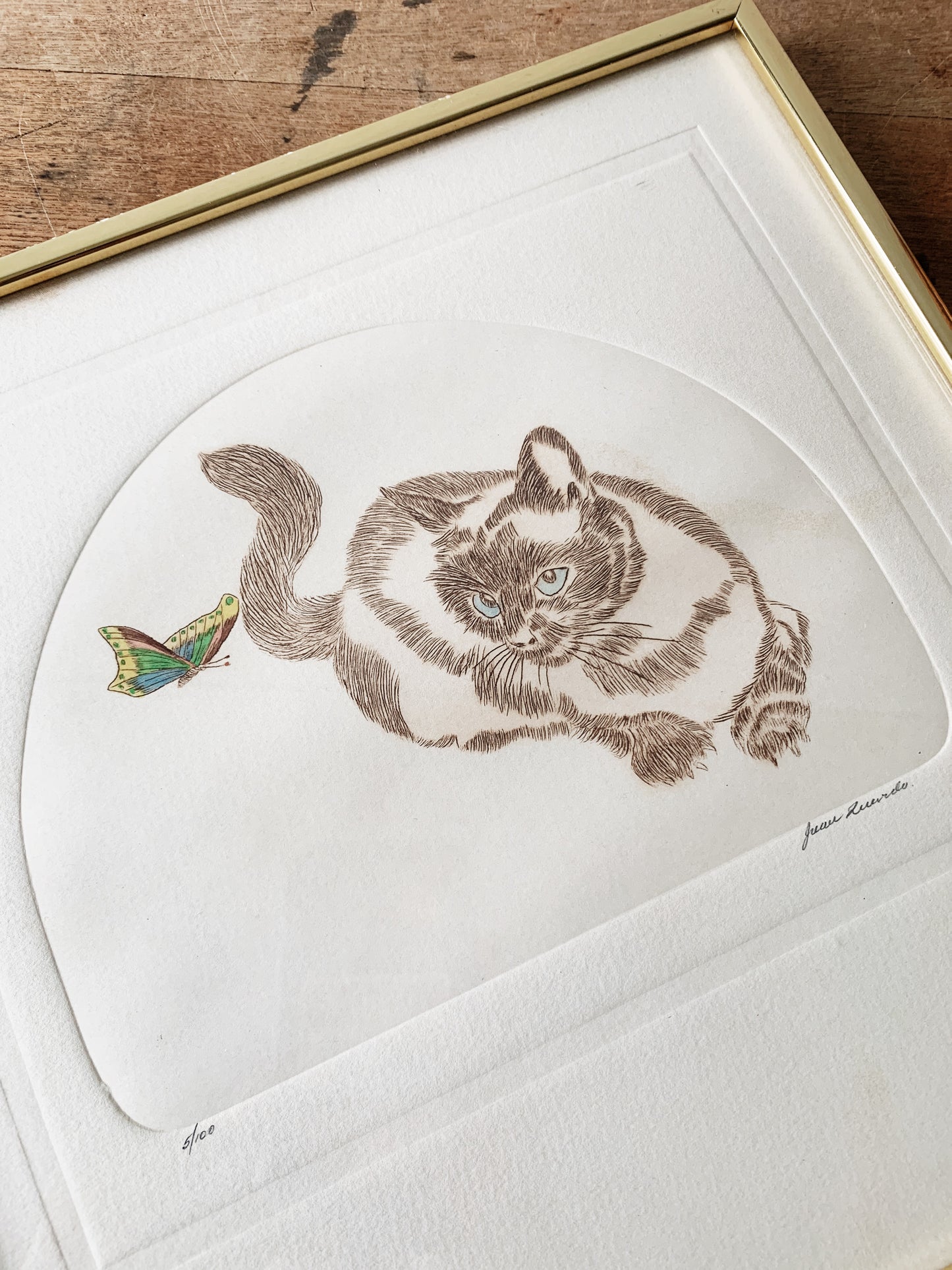 Vintage Framed Etching