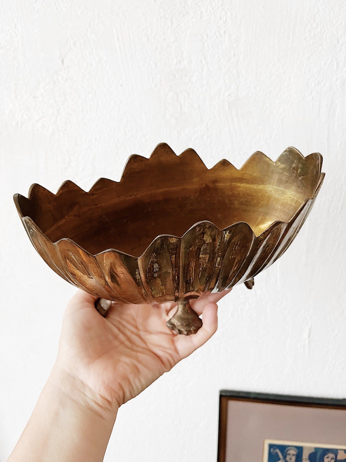 Antique Brass Cache Pot