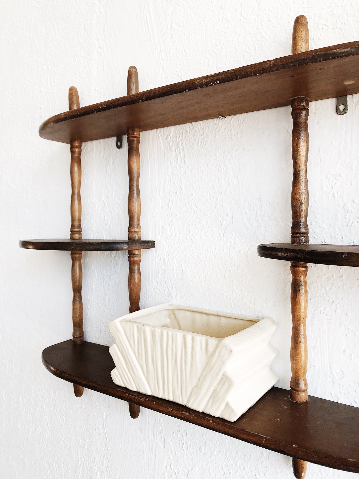 Vintage Multi Tiered Spindle Shelf