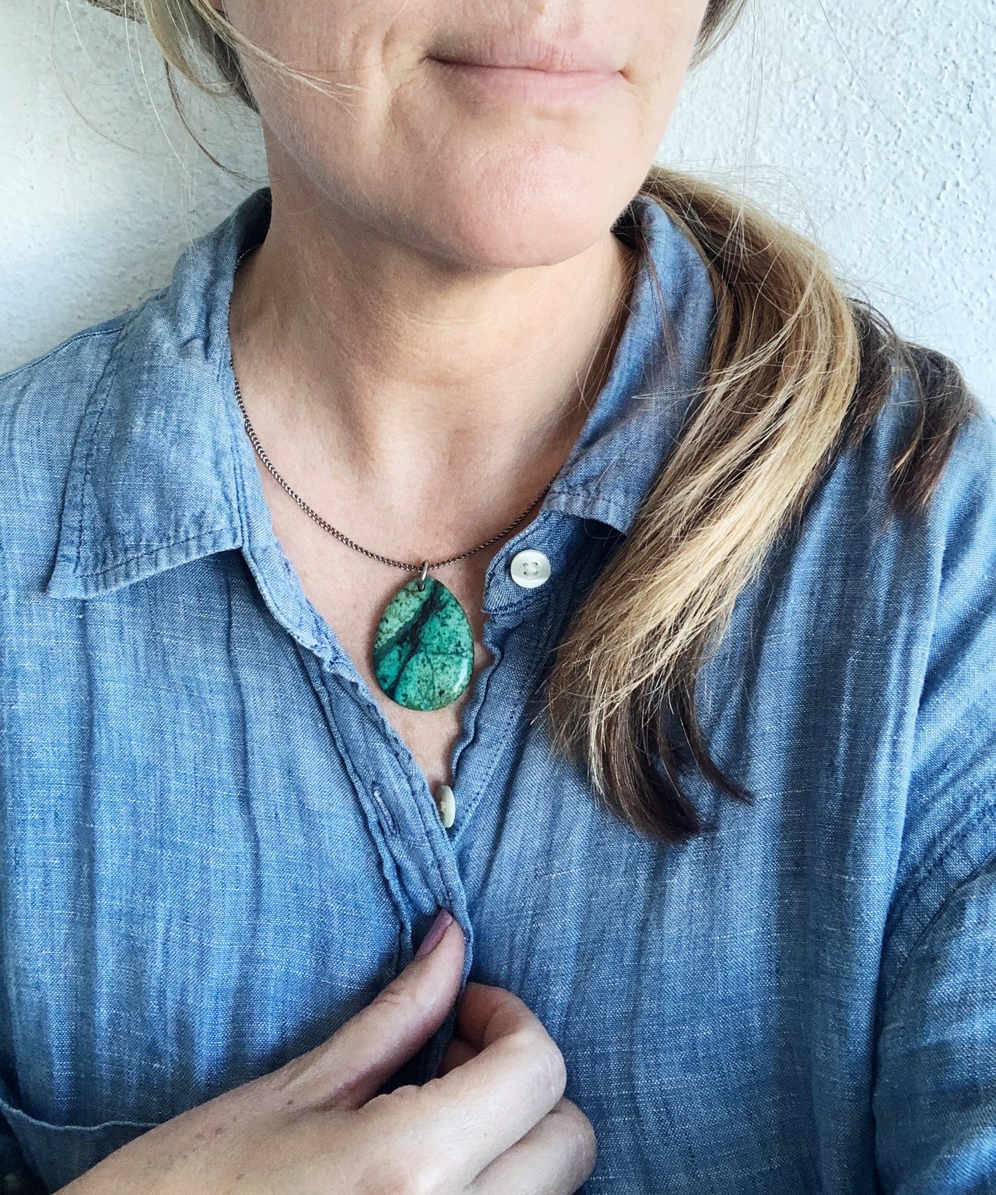 Vintage Turquoise Pendant Necklace