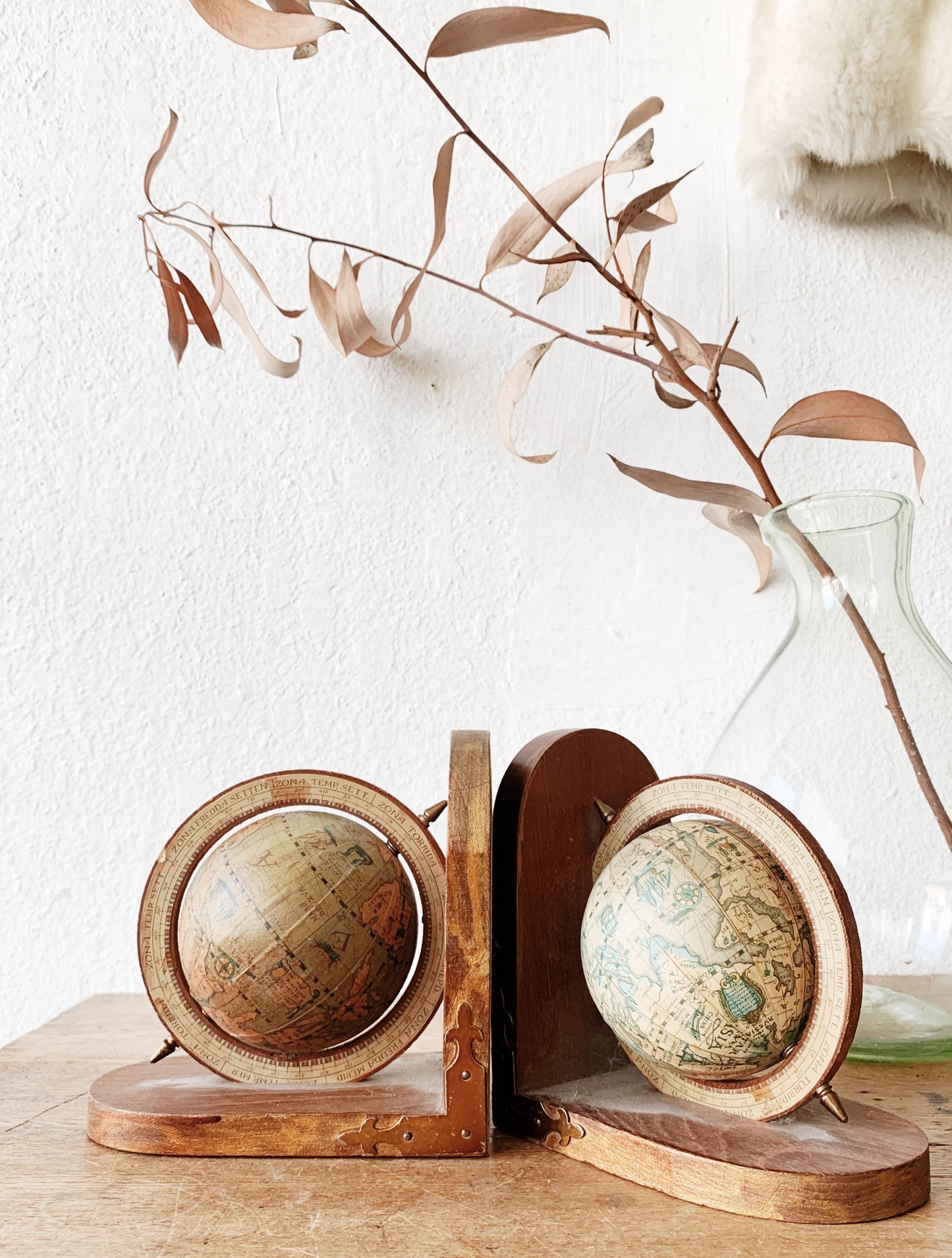 Vintage Globe Bookends