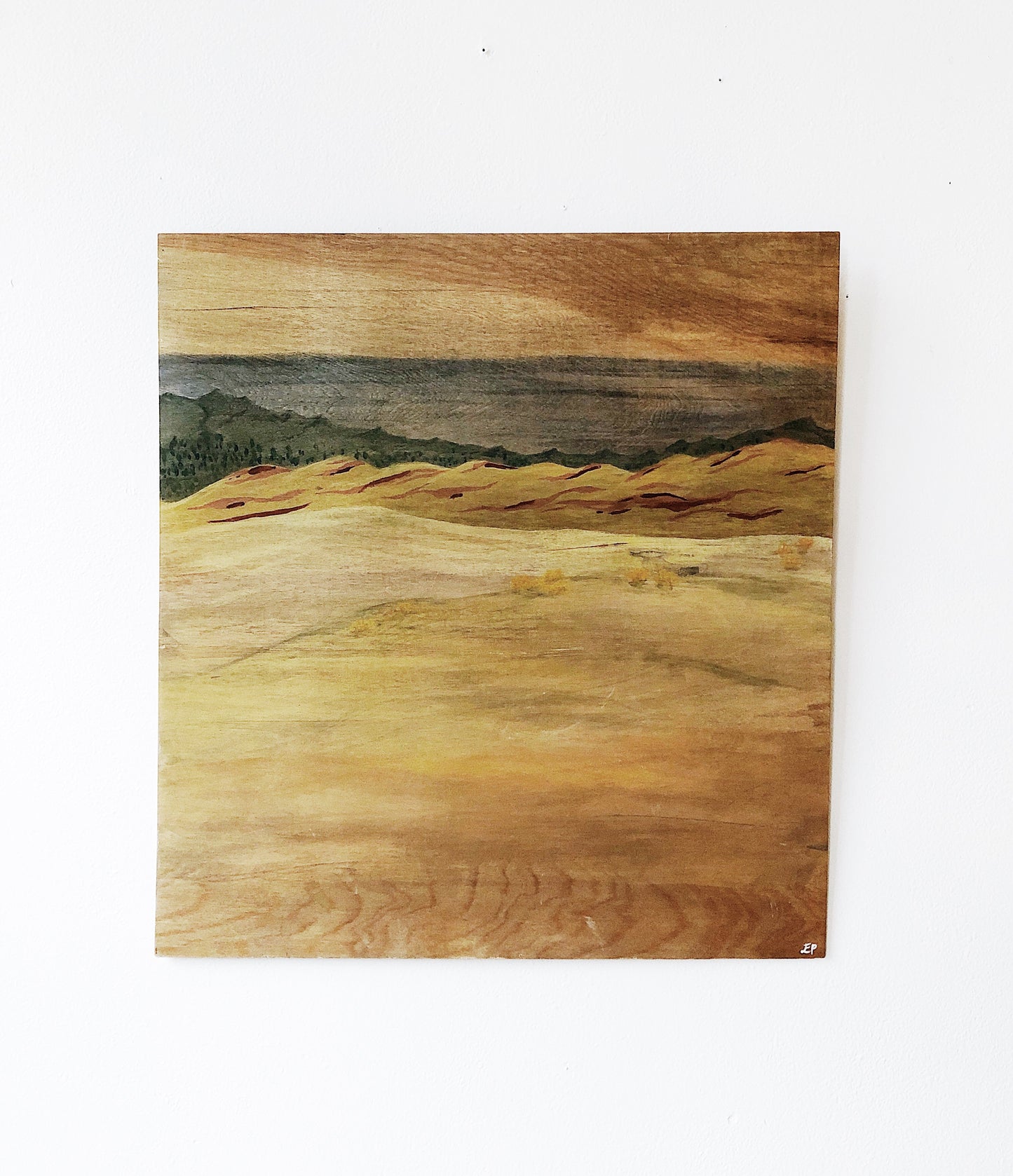 Vintage Original Landscape Panel Painting