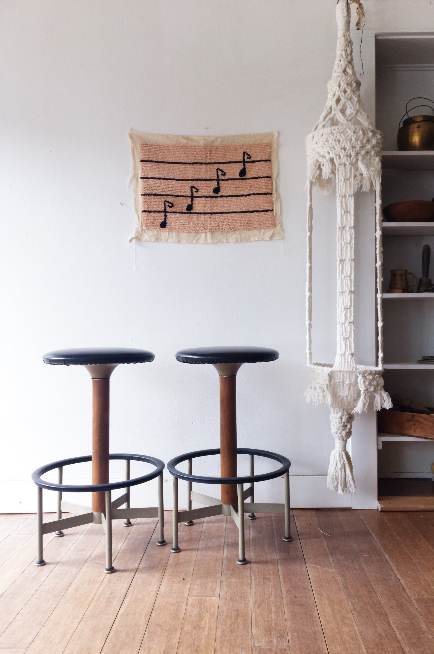 Music Notes Embroidered Art