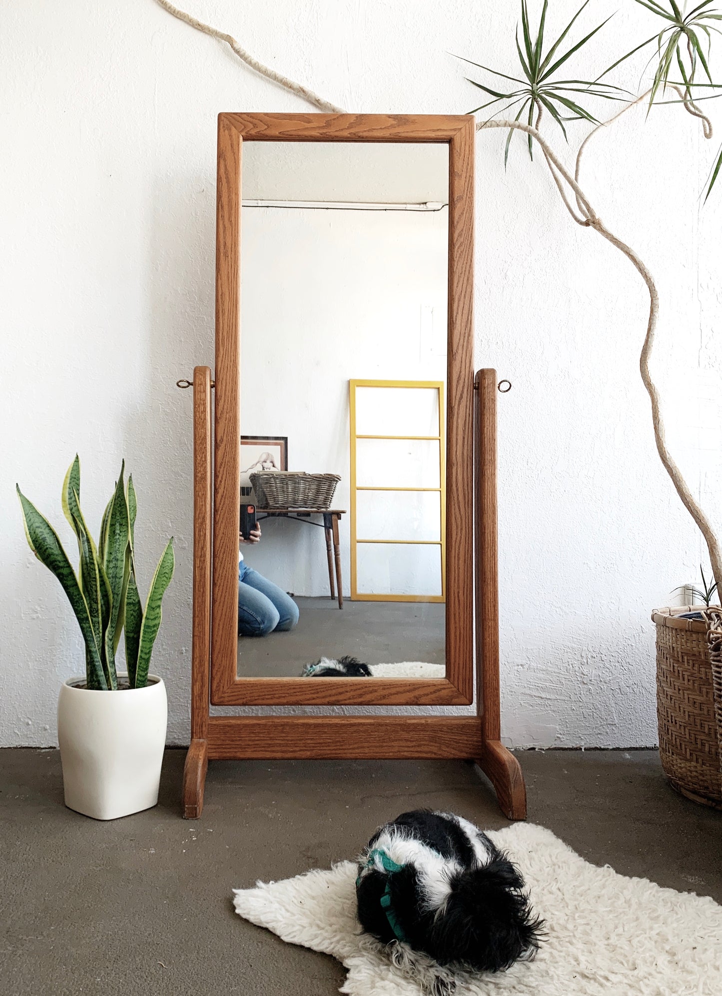 Vintage Oak Dressing Mirror