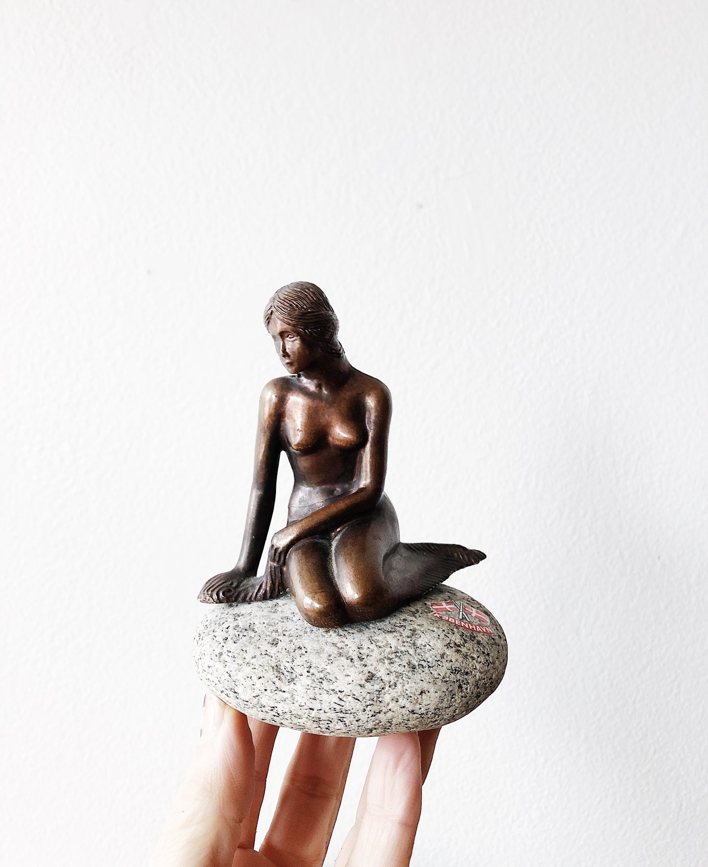 Vintage Danish Bronze Mermaid Sculpture