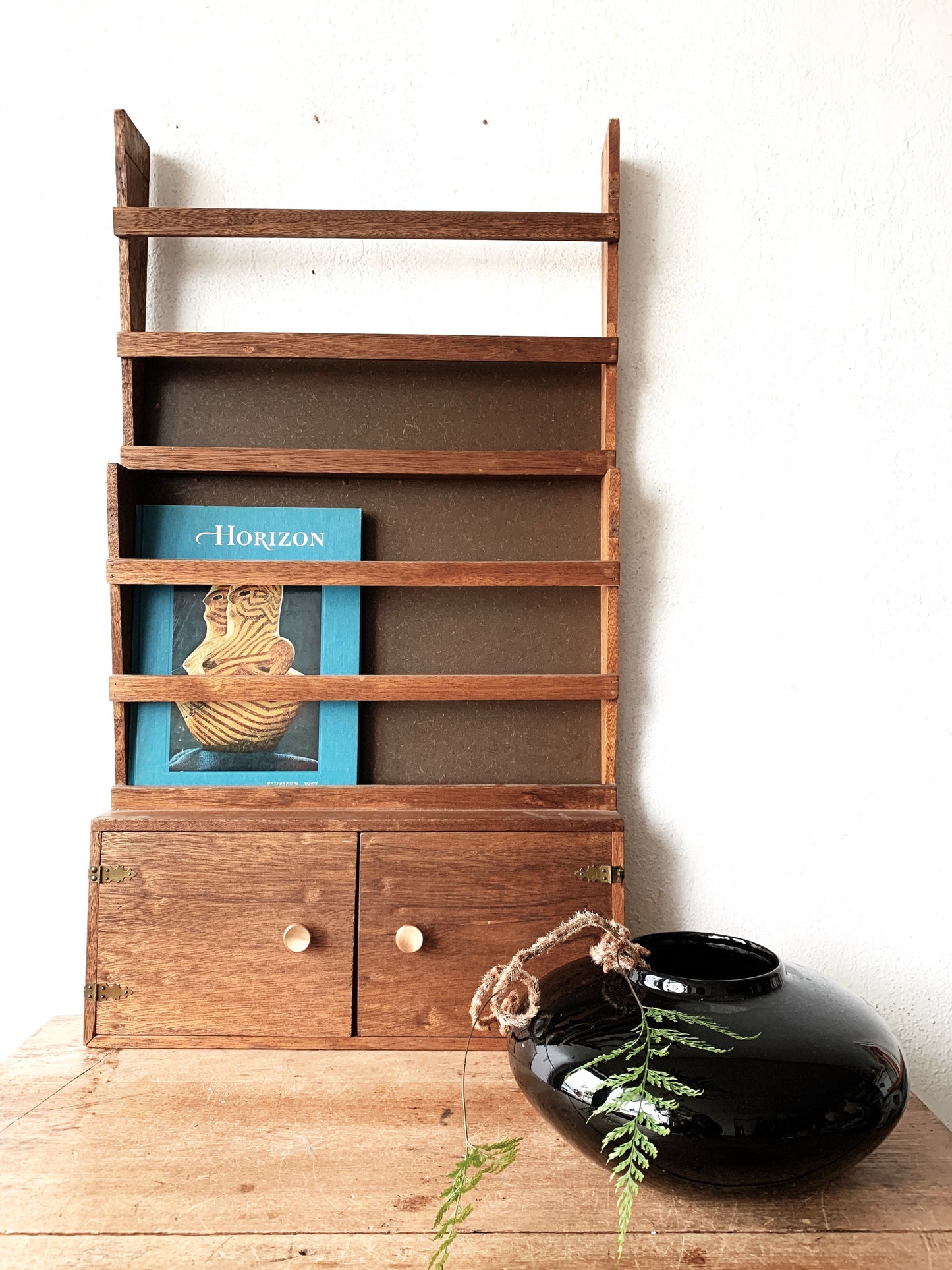 Vintage Handmade Cabinet w Book Rack