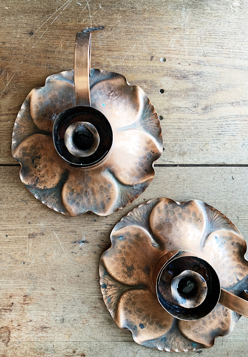 Vintage Hammered Copper Candle Holder Maven Collective