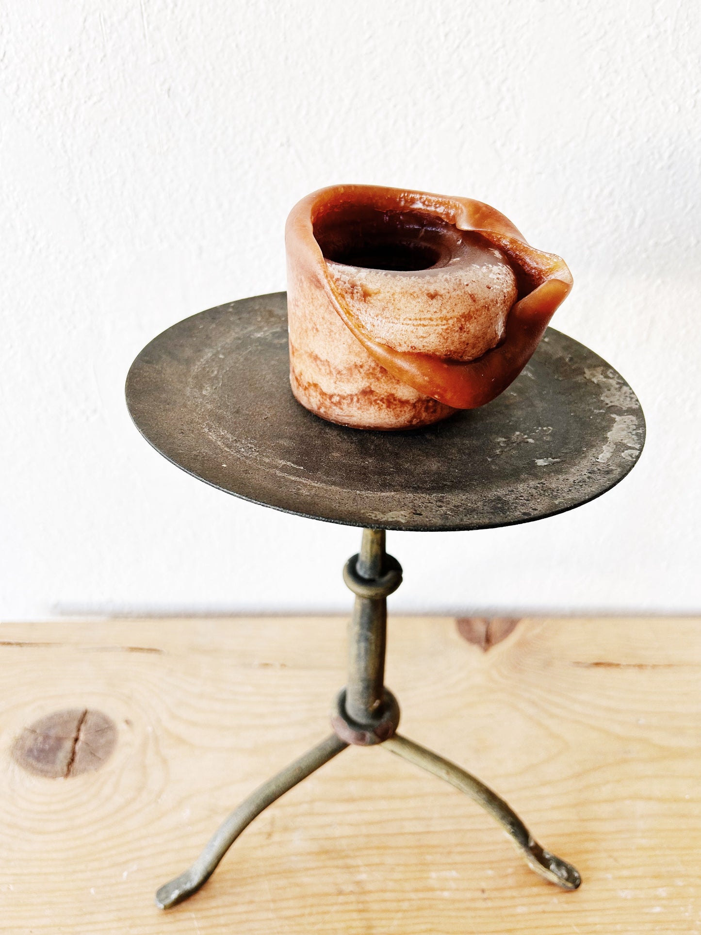 Large Vintage Iron Candle Holder