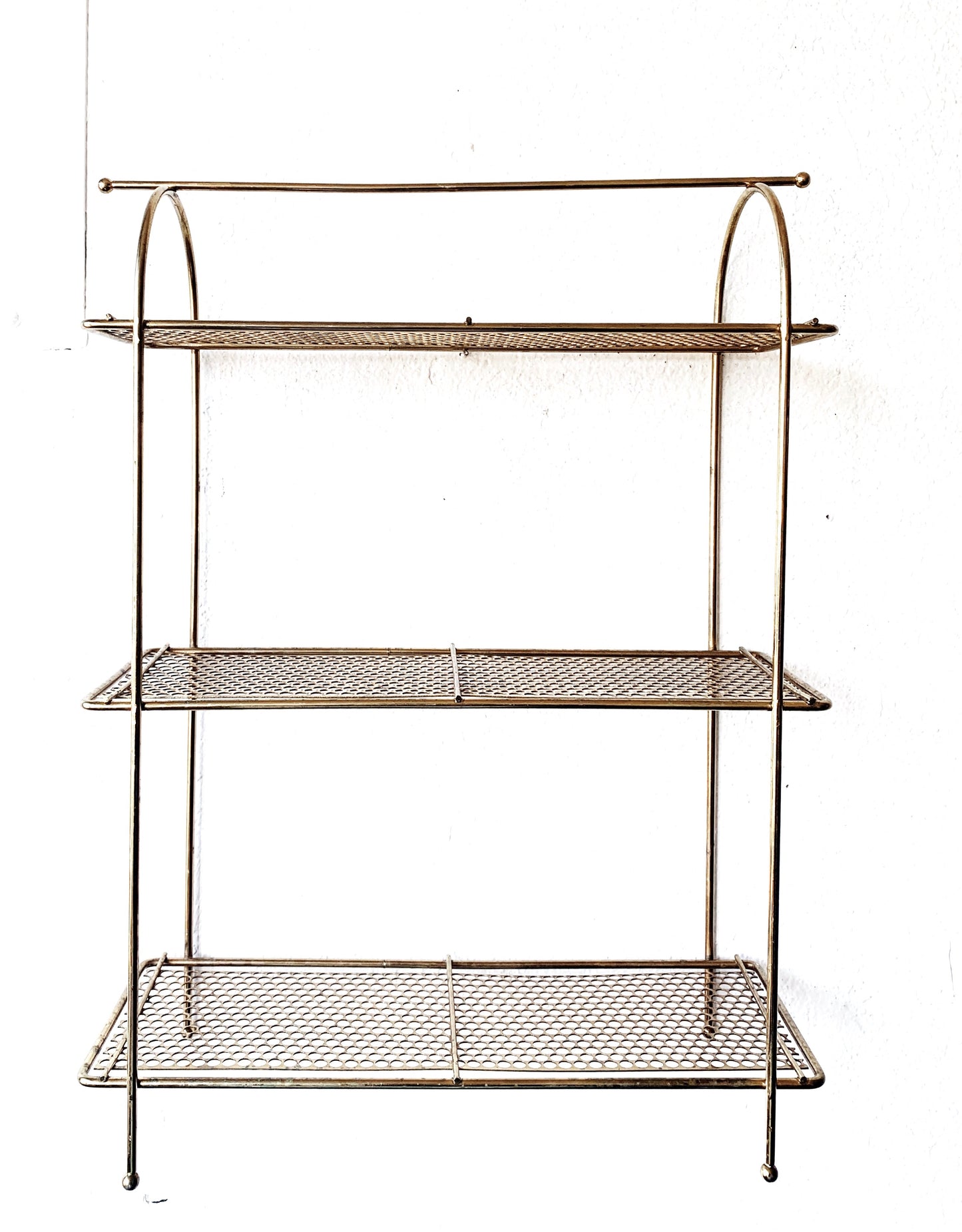 Mid Century Gold Tone Shelf