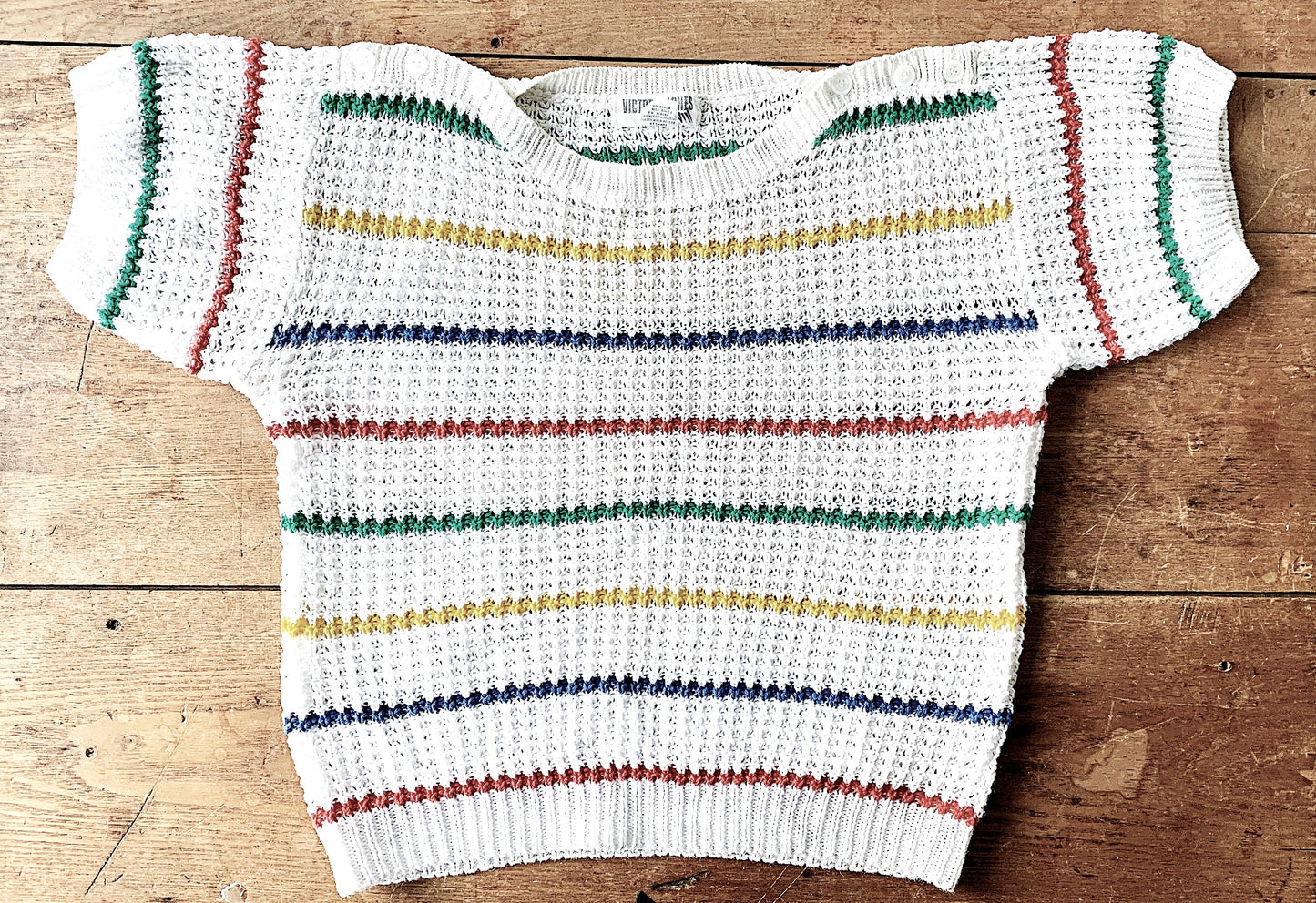 Vintage Cotton Rainbow Knit Sweater