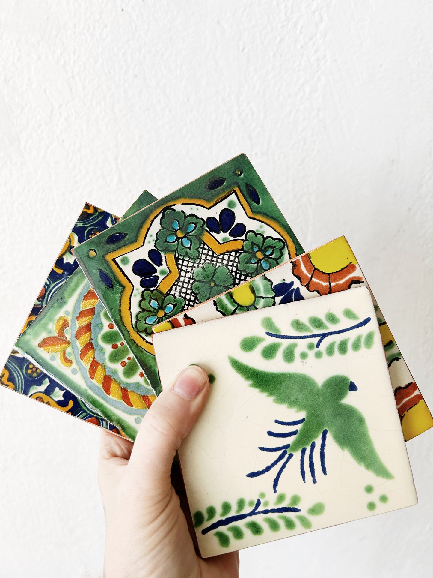Painted Mexican Tiles Set of 5