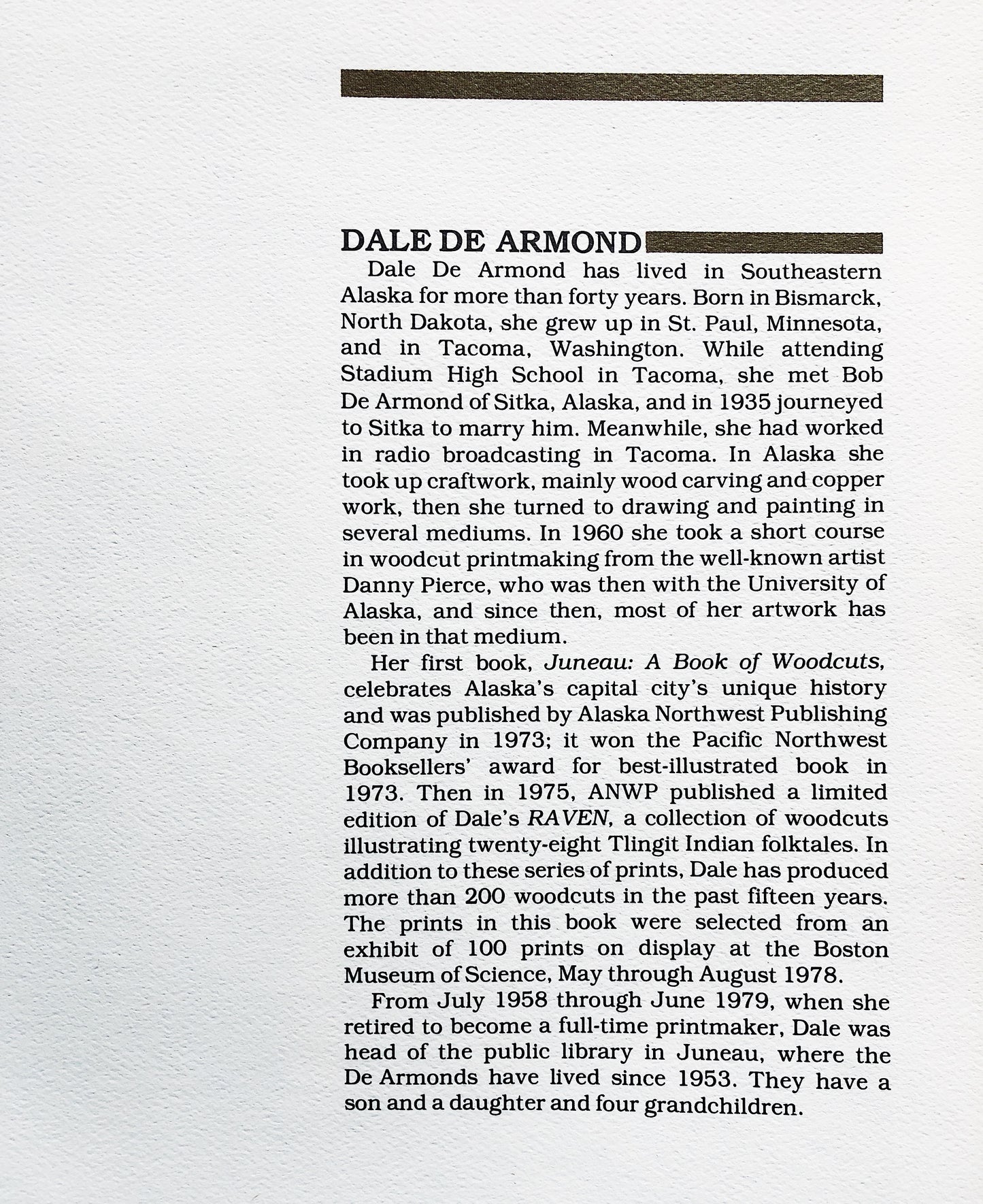 Vintage Dale De Ormond Block Print