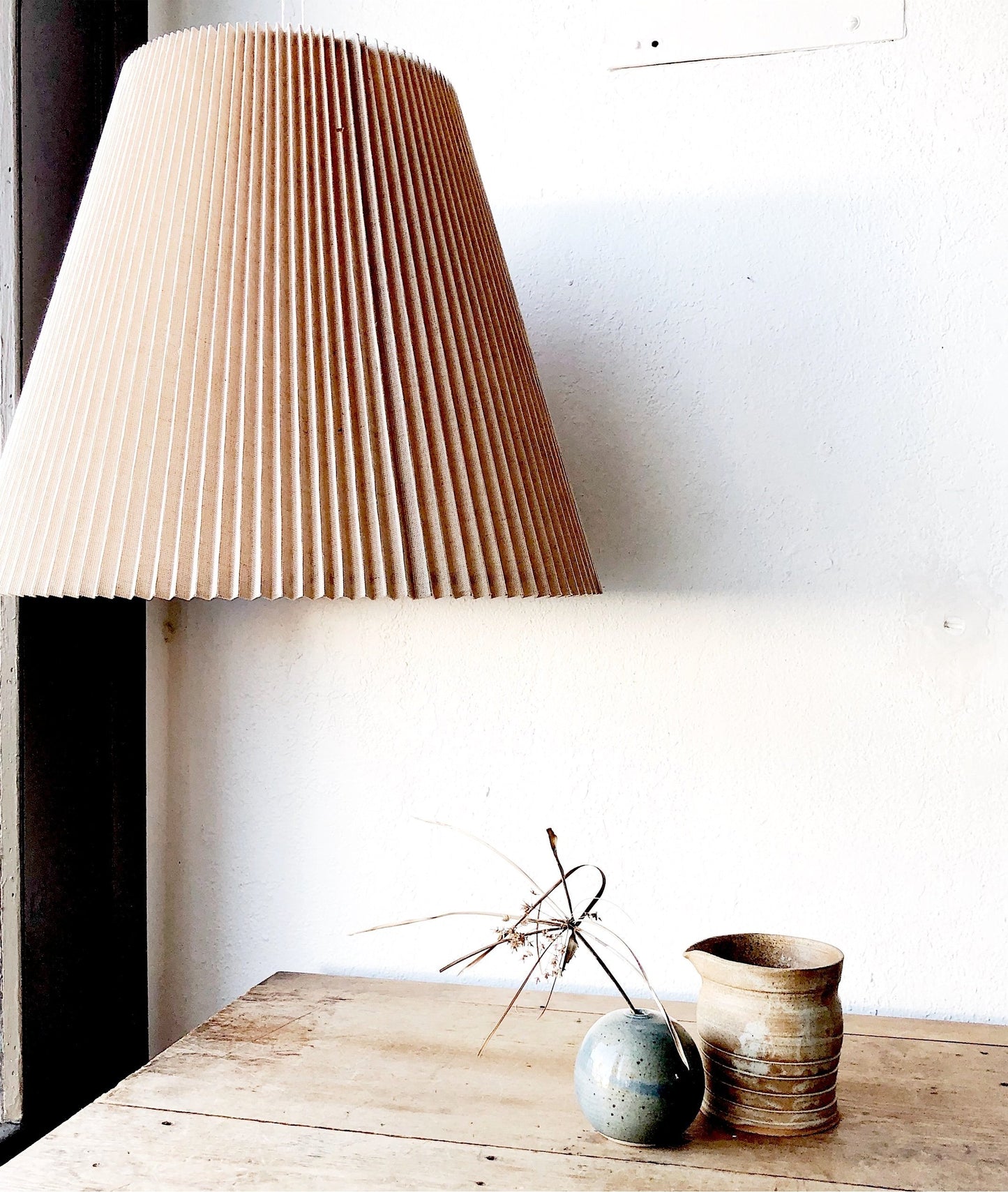 Extra Large Pleated Linen Shade