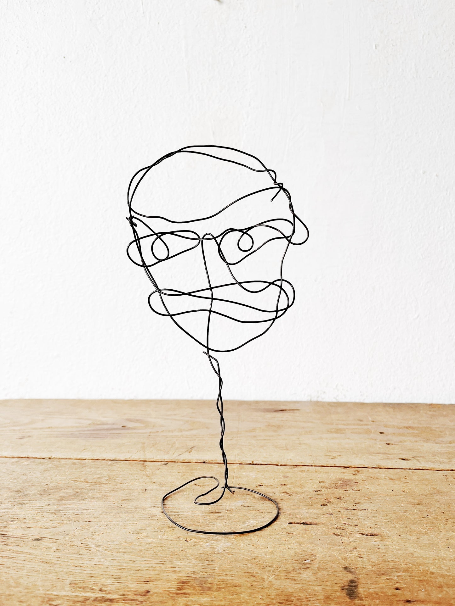 Wire Pop Art Face Sculpture