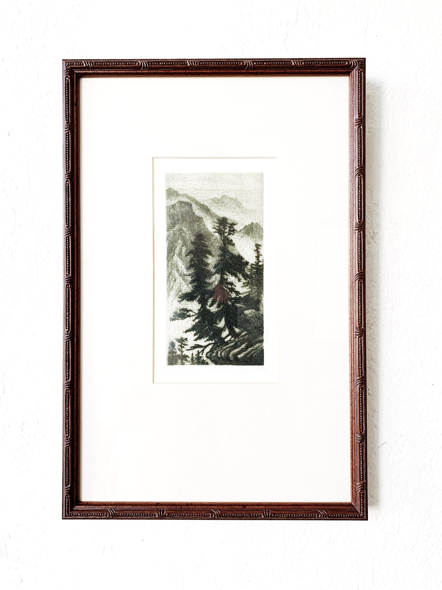 Vintage Original Framed Etching