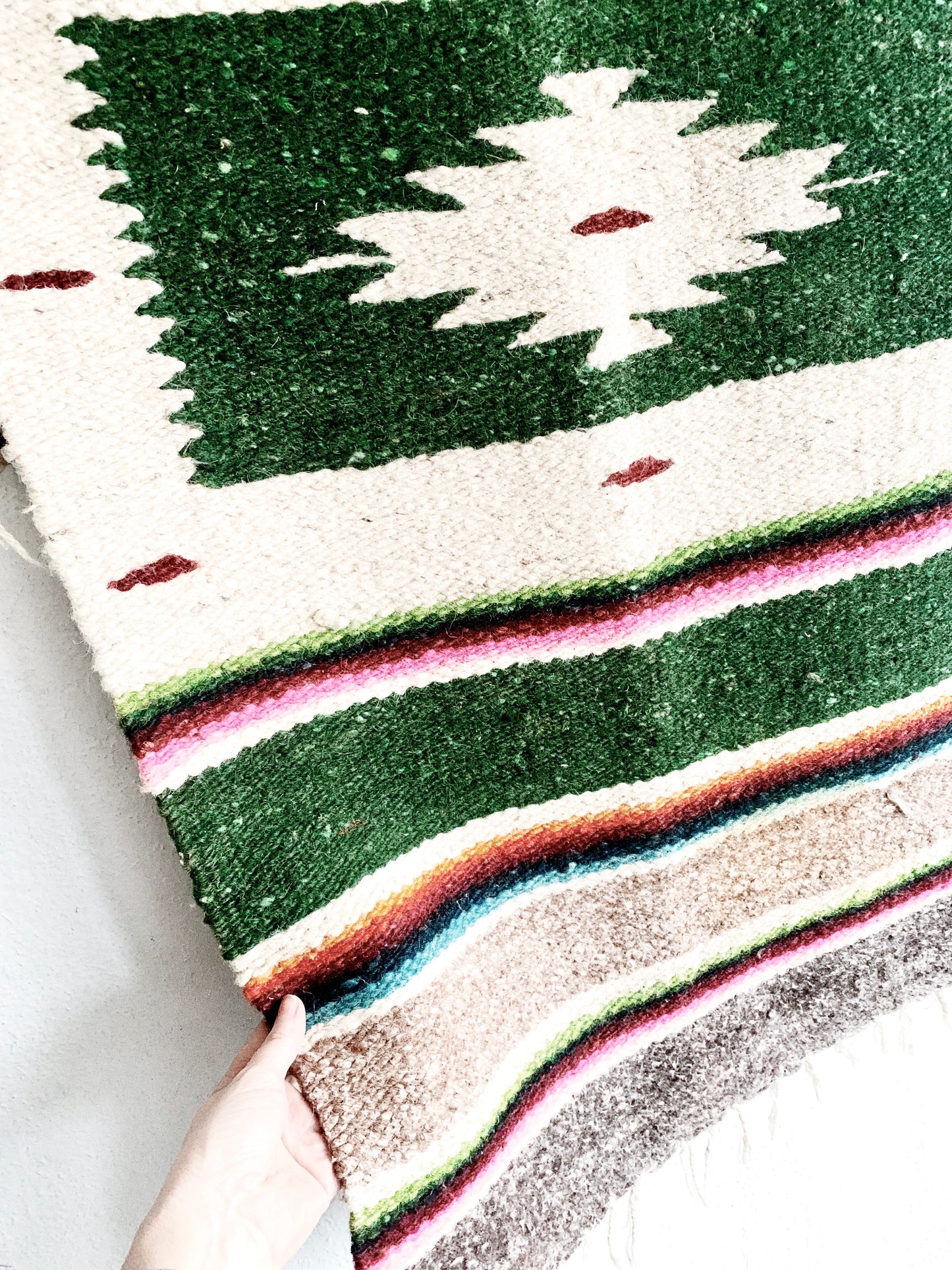Thick Vintage Wool Throw Rug