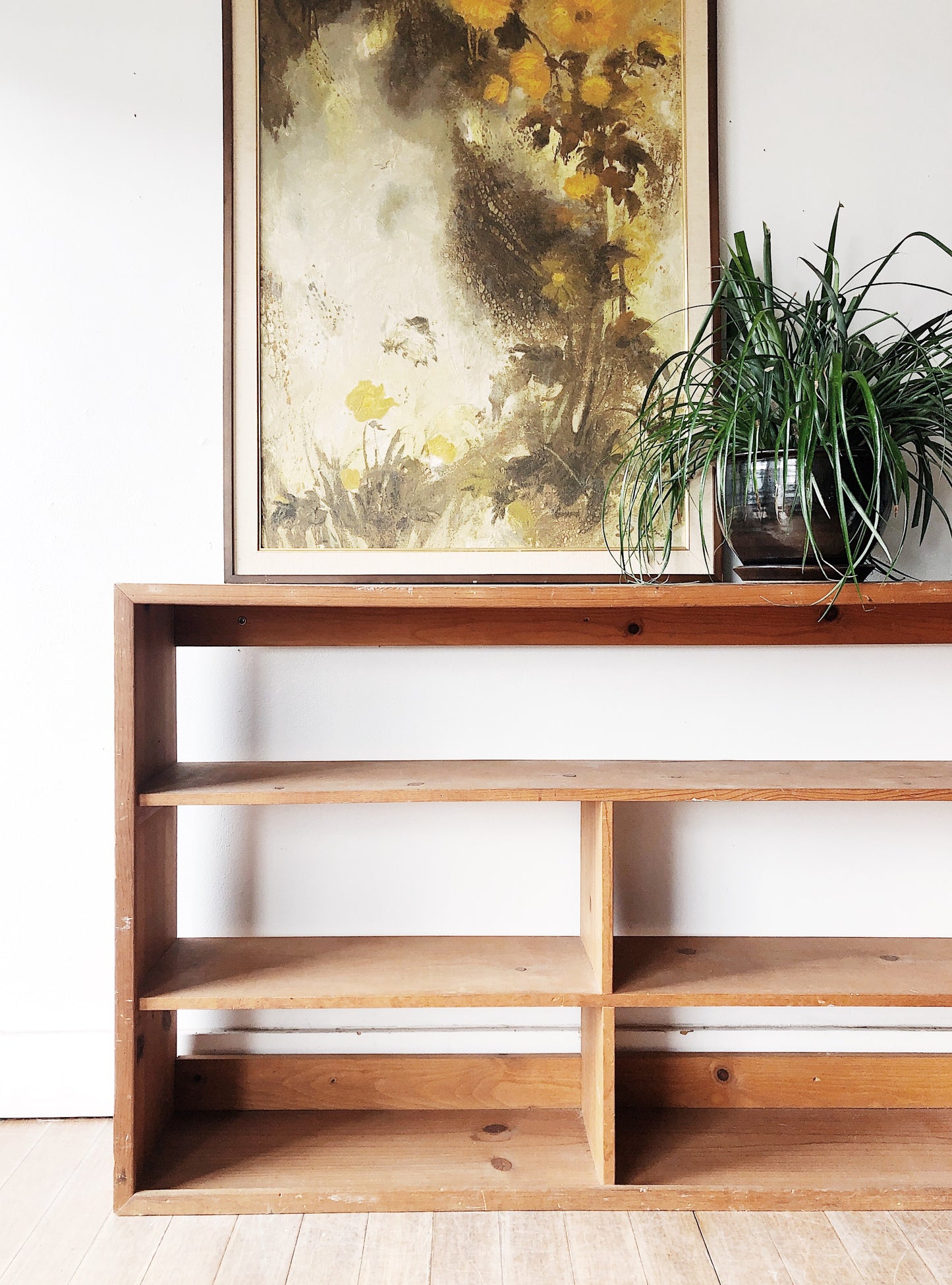 Vintage Handmade Built In Book Shelf