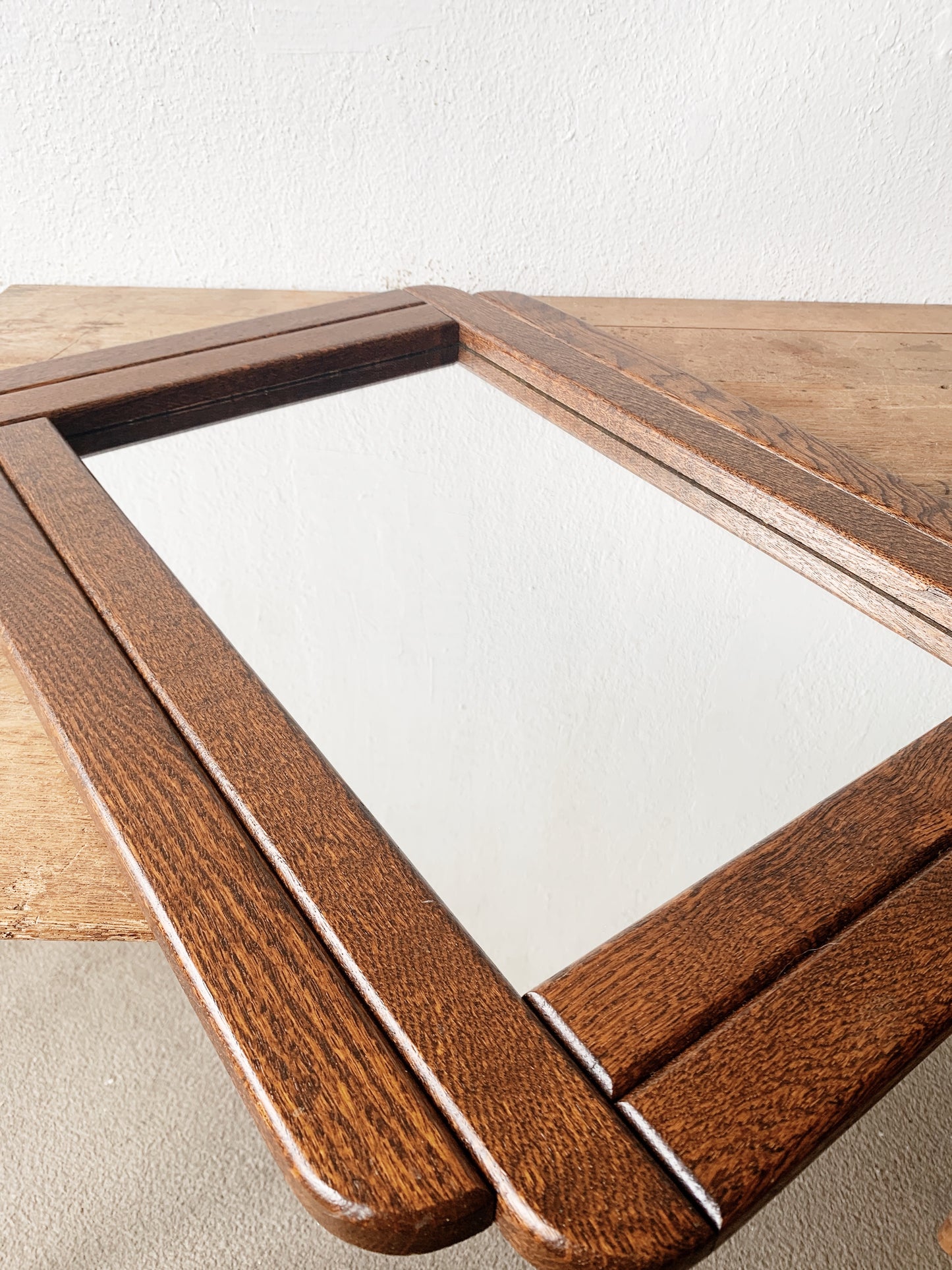 Vintage Tiger Oak Mirror