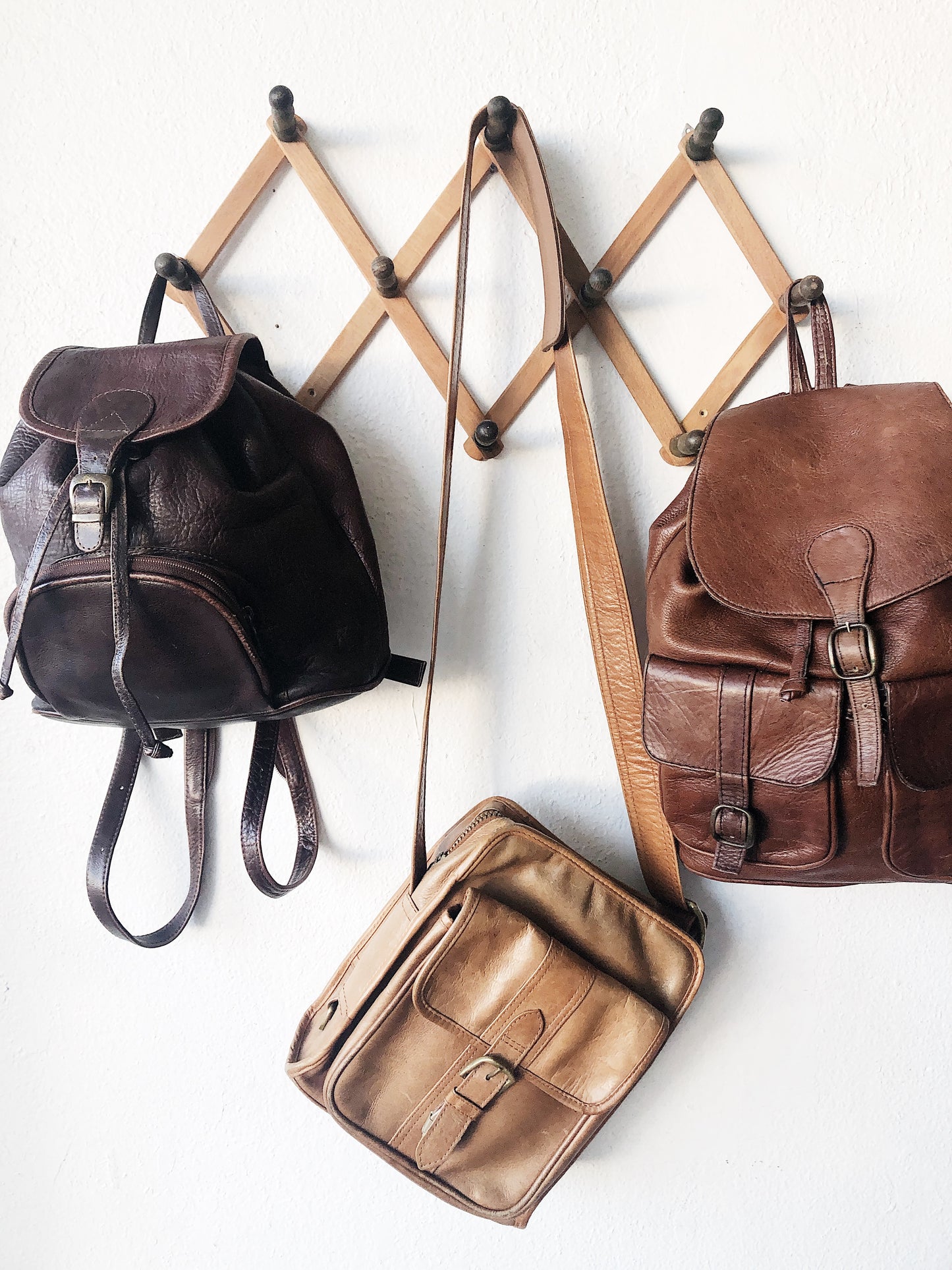 Vintage Leather Cross Body Tote