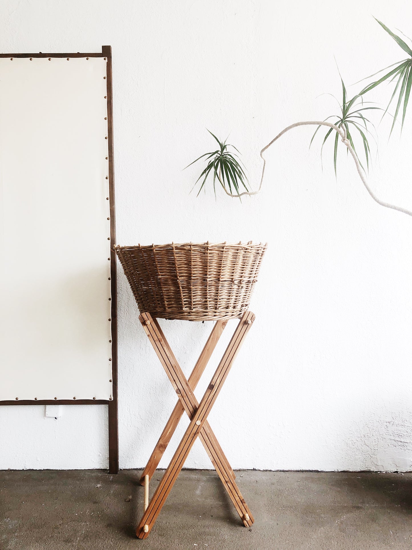 Vintage Laundry Basket and Stand