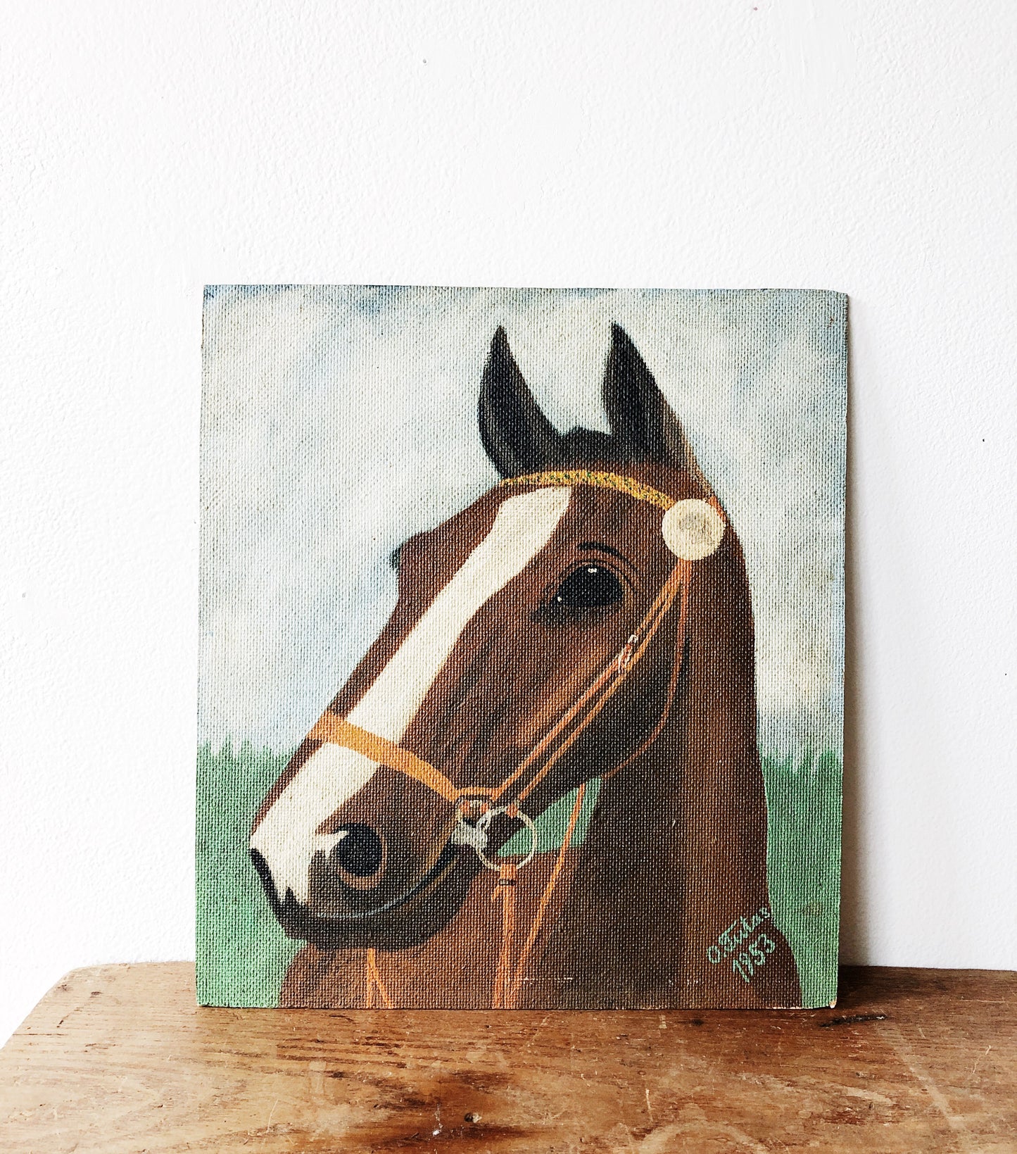 Vintage amateur horse painting