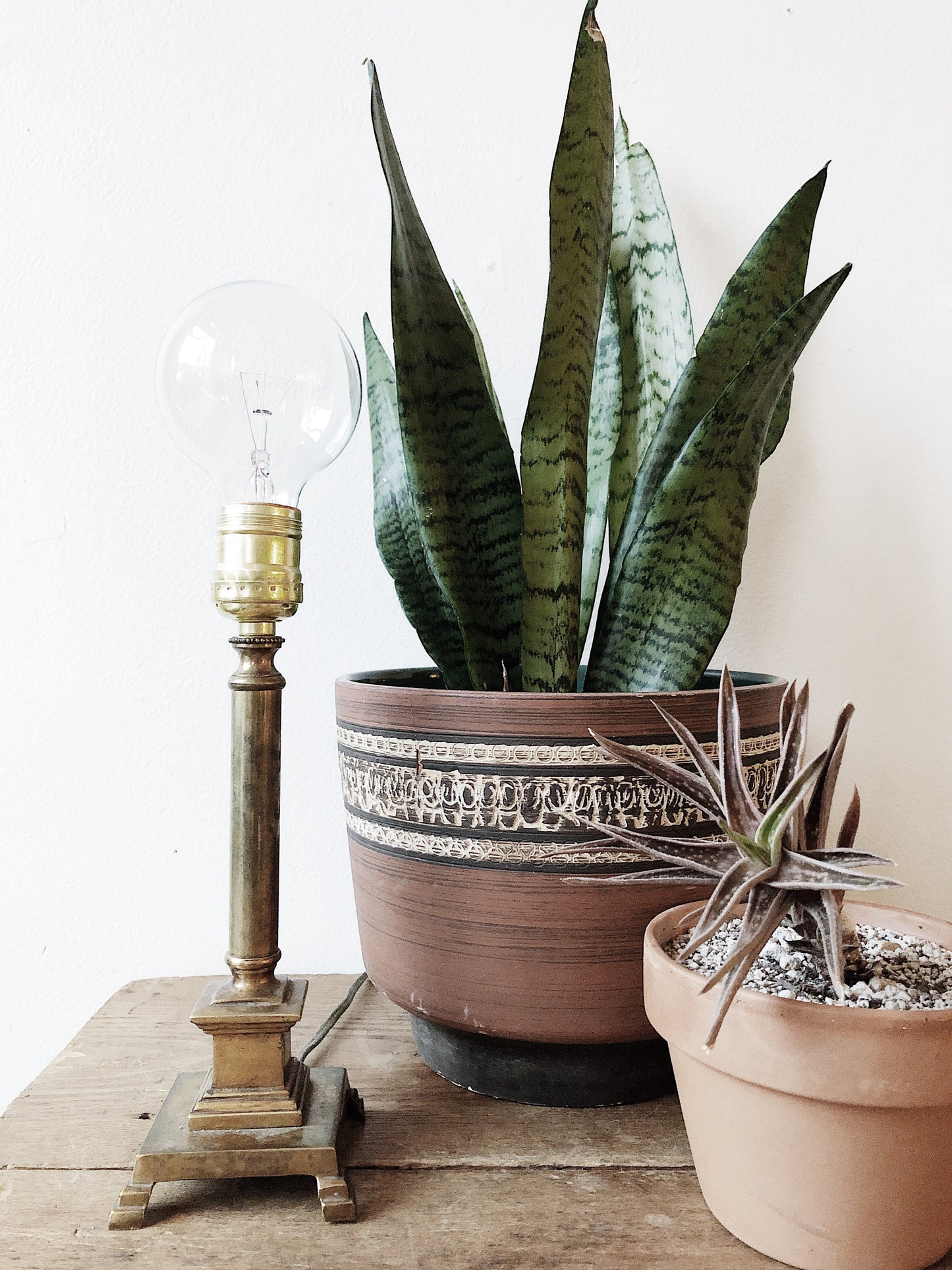 Vintage Mid Century Clay Pot with Drainage