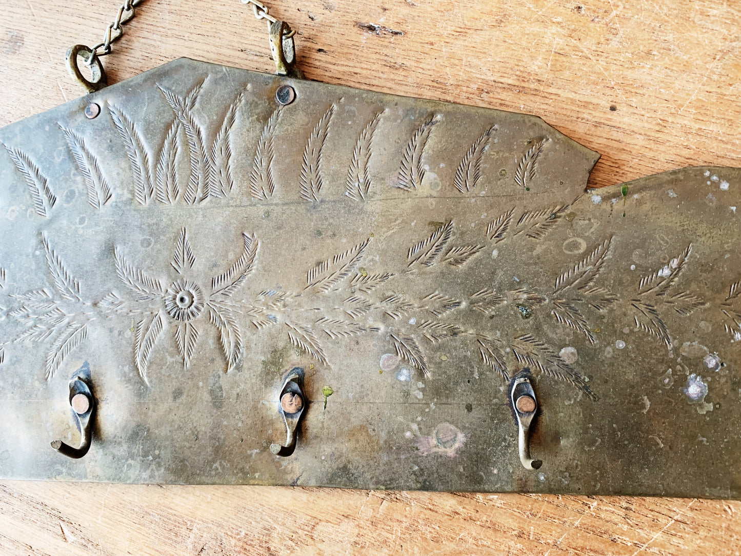 Vintage Brass Hook Rack