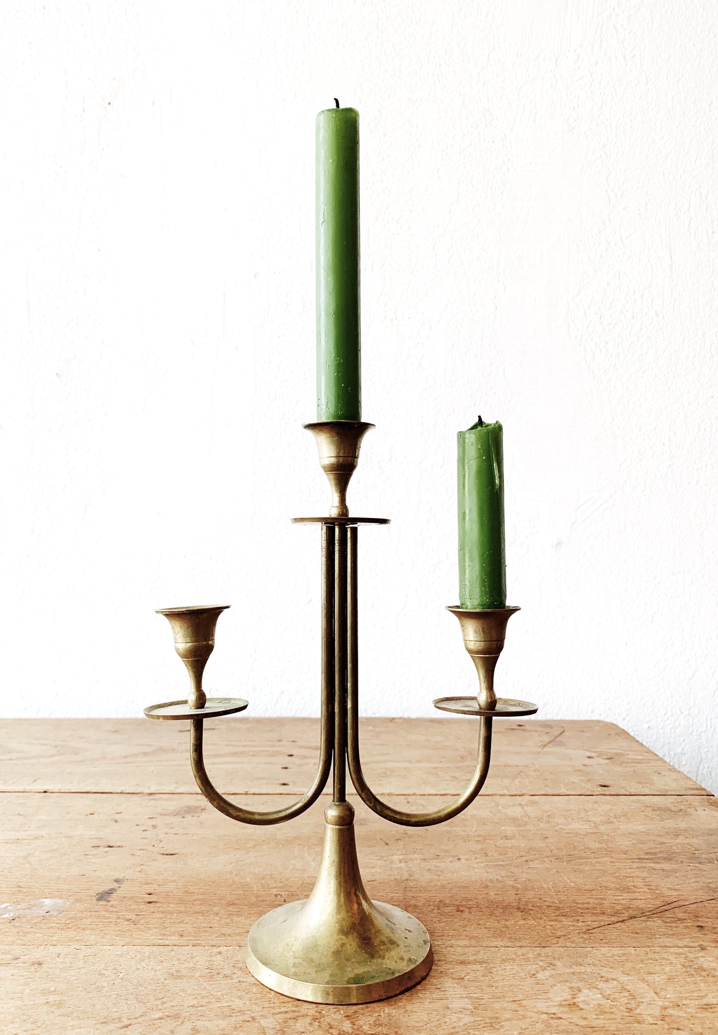 Aged Brass Vintage Candelabra