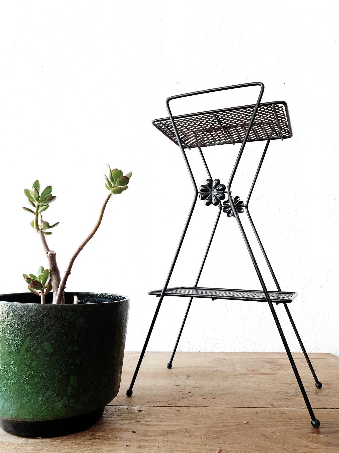 Mid Century Metal Plant Stand / Shelf