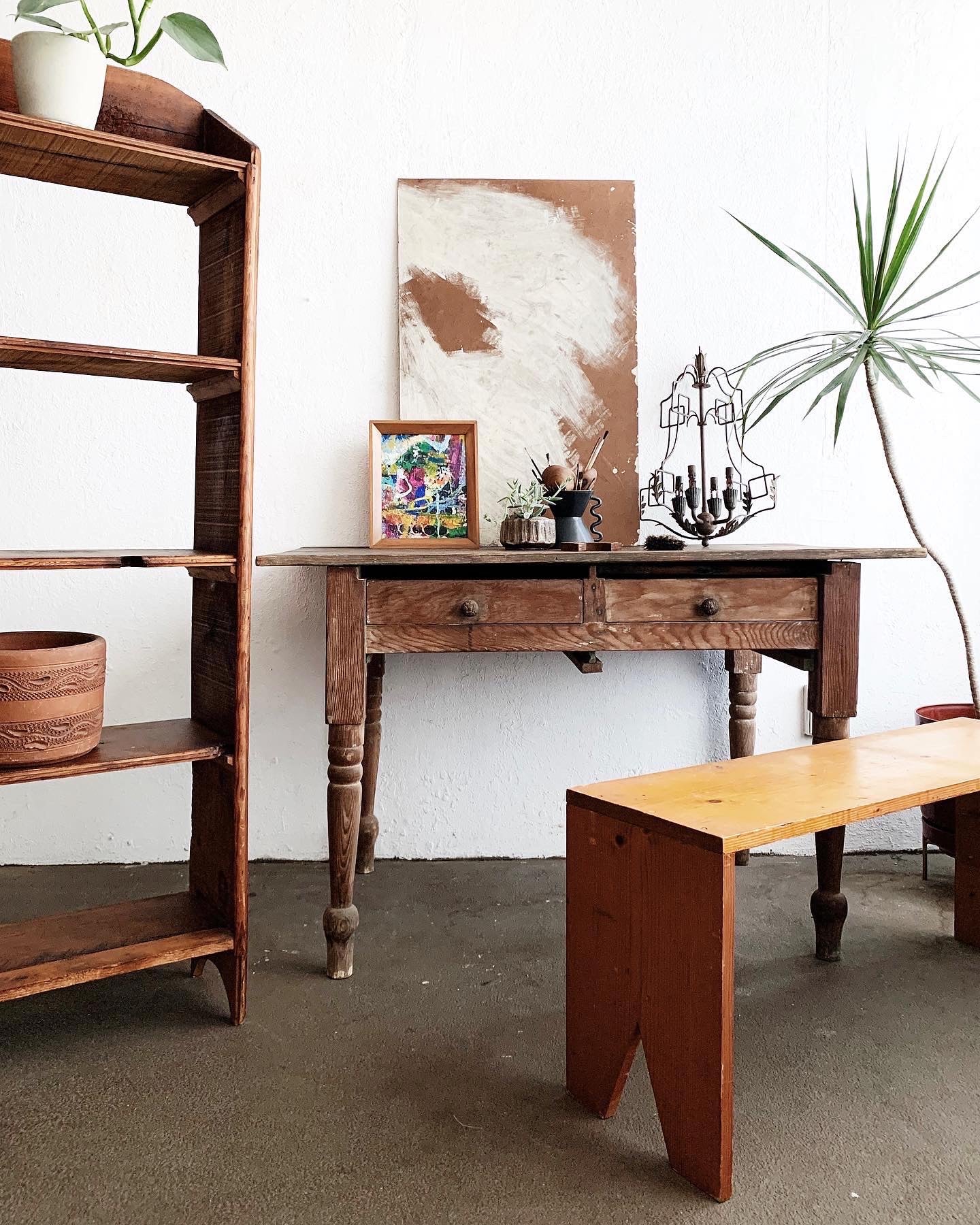 Vintage Handmade Wood Bench