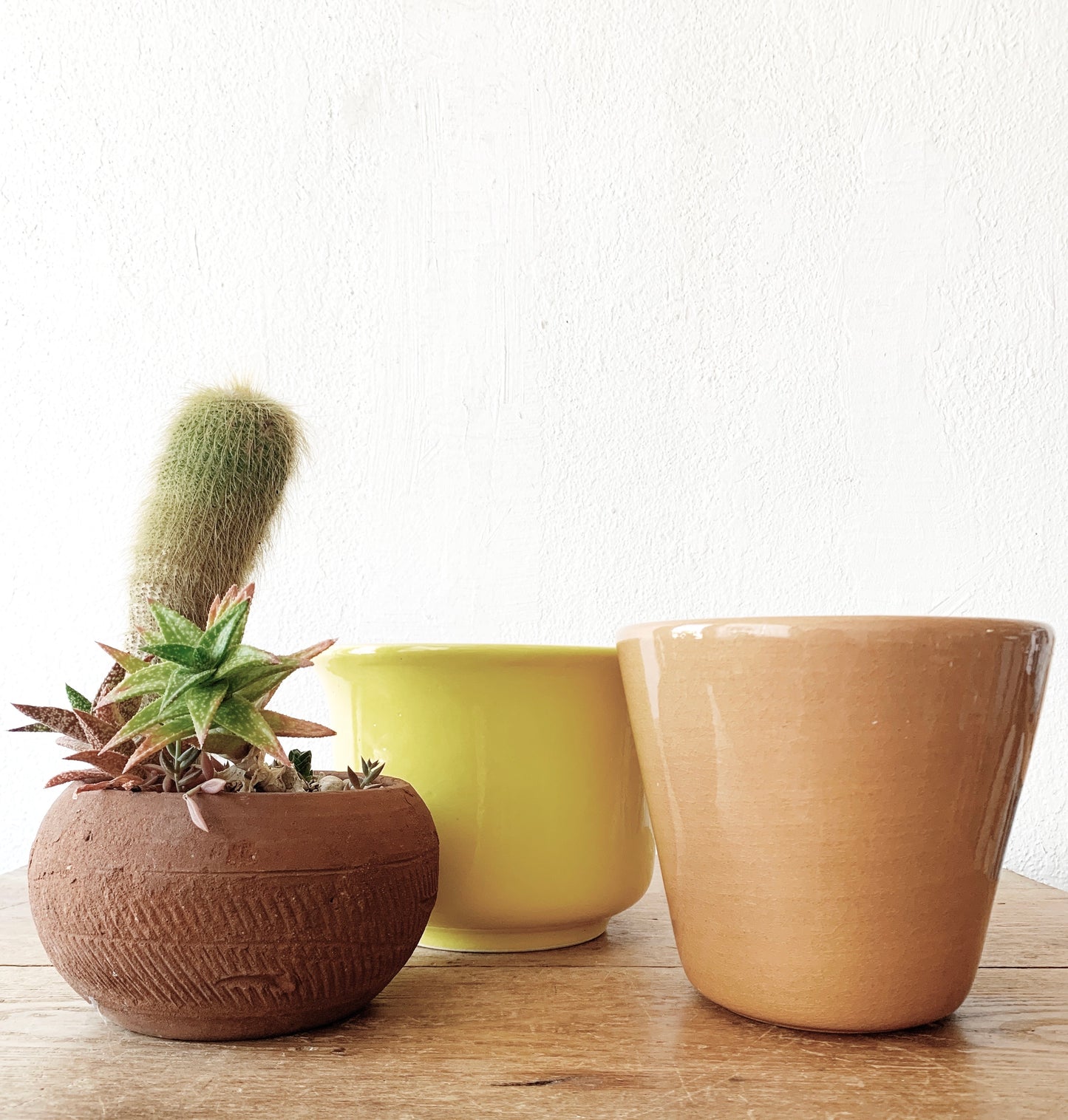 Mid Century Glazed Plant Pot with Drainage