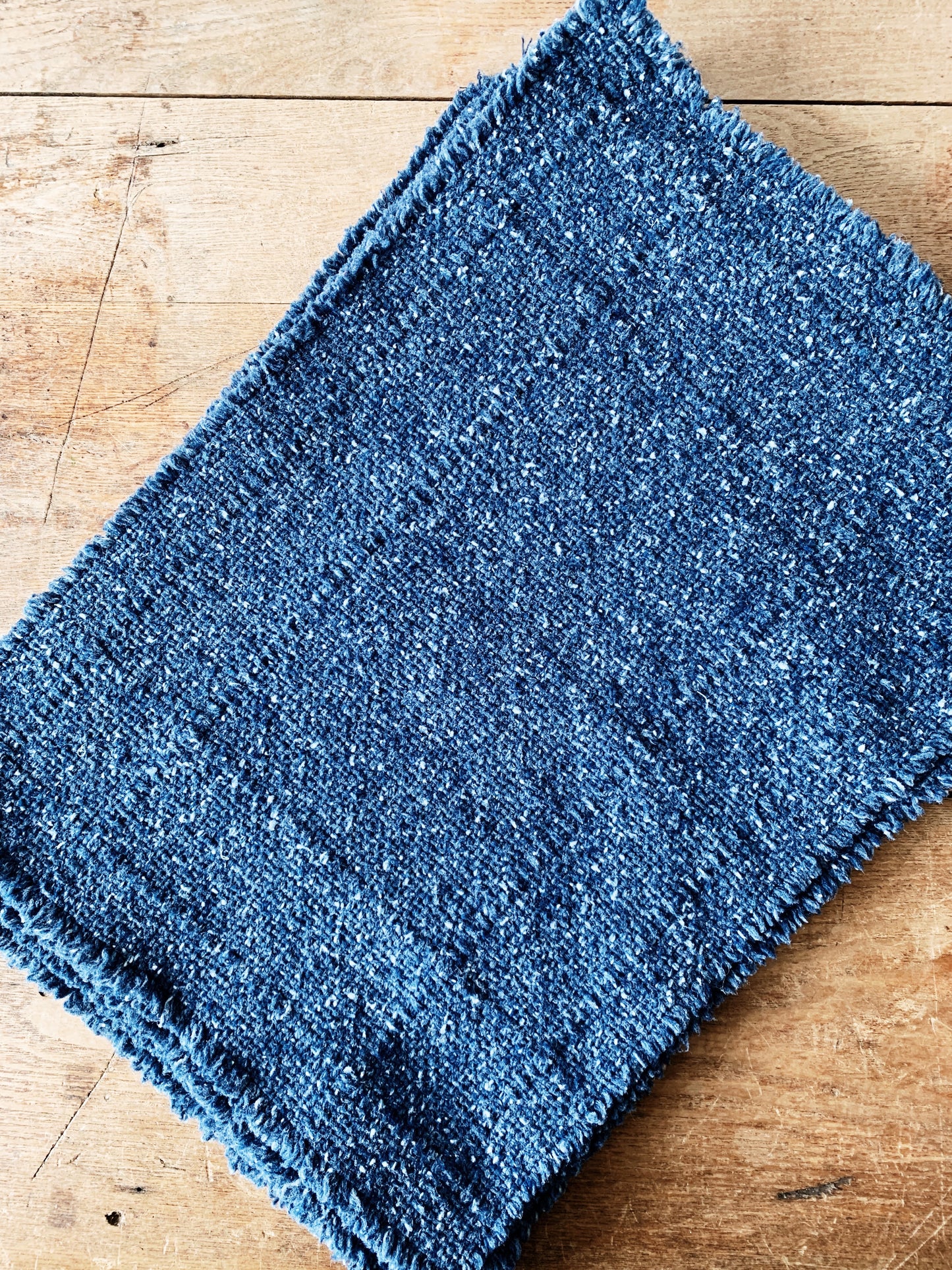 Vintage Indigo Flecked Woven Placemats Set of Six