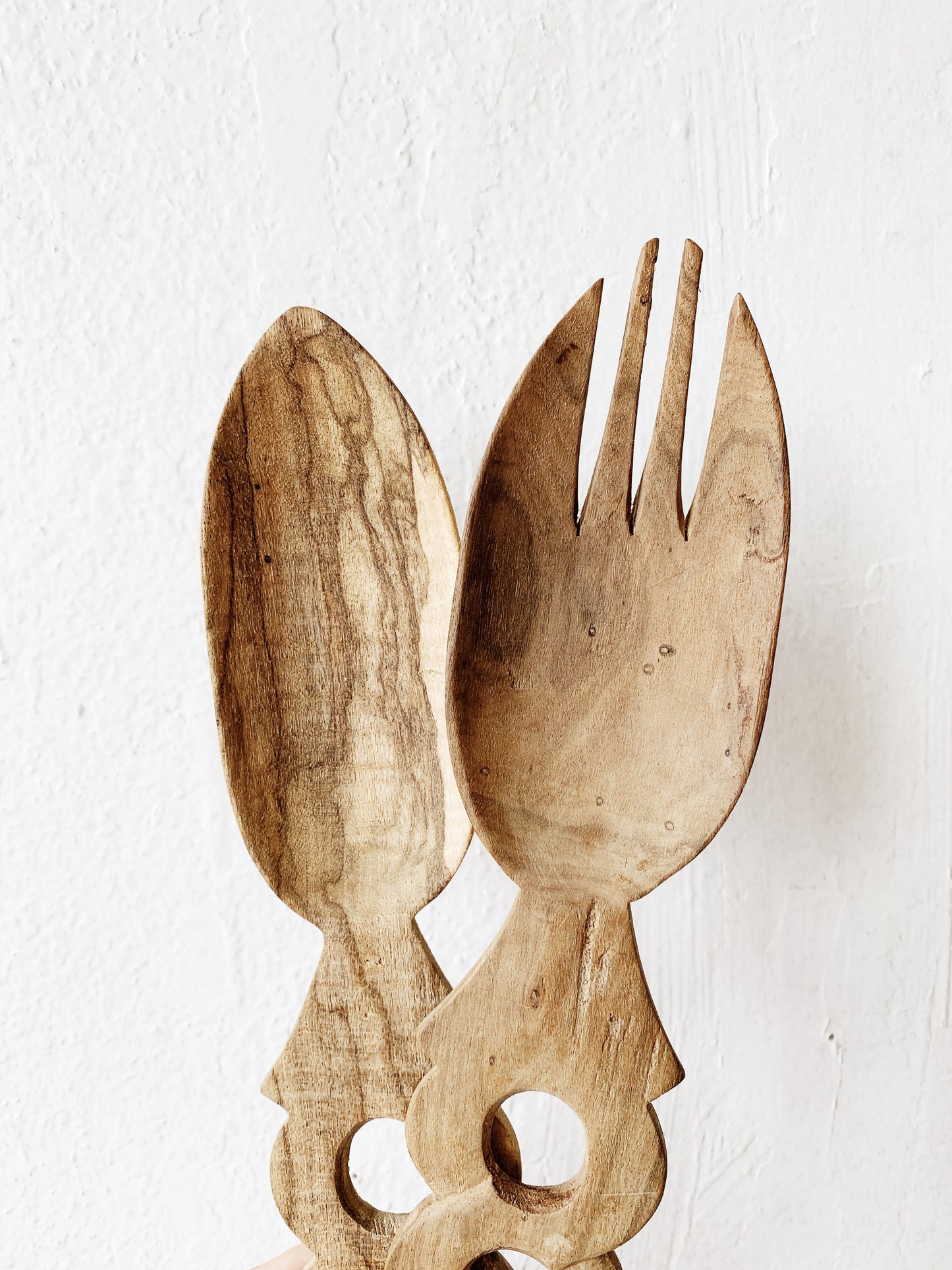 Vintage Wood Salad Servers