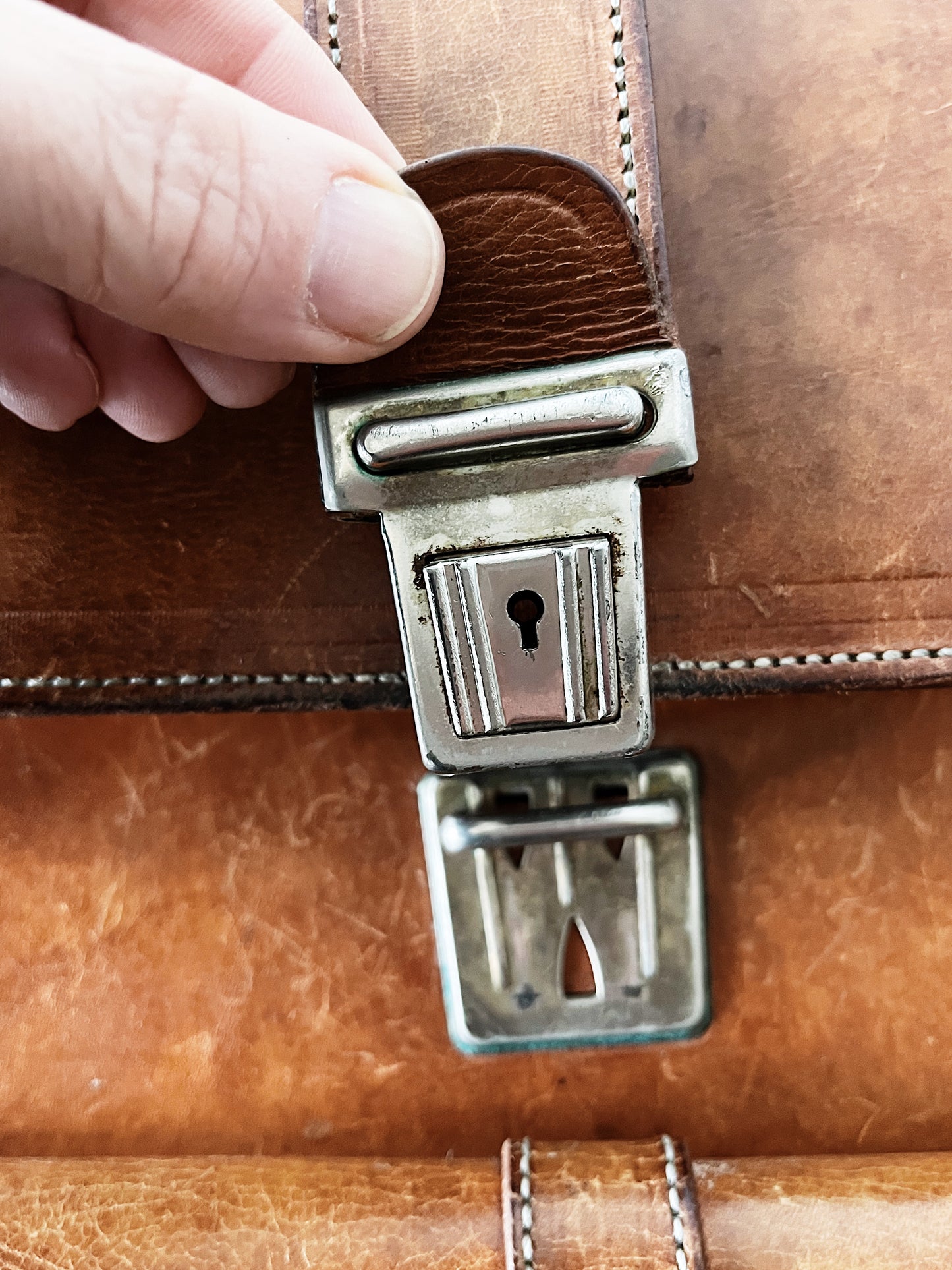 Vintage Leather Cross Body Satchel