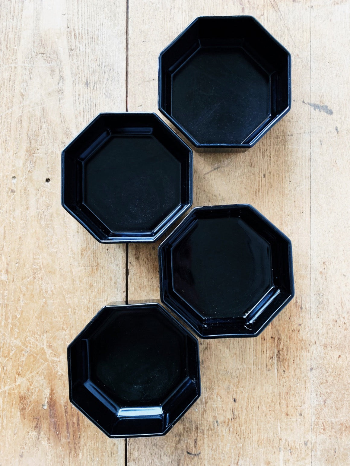 MCM French Arcoroc Octime Black Glass Dinnerware
